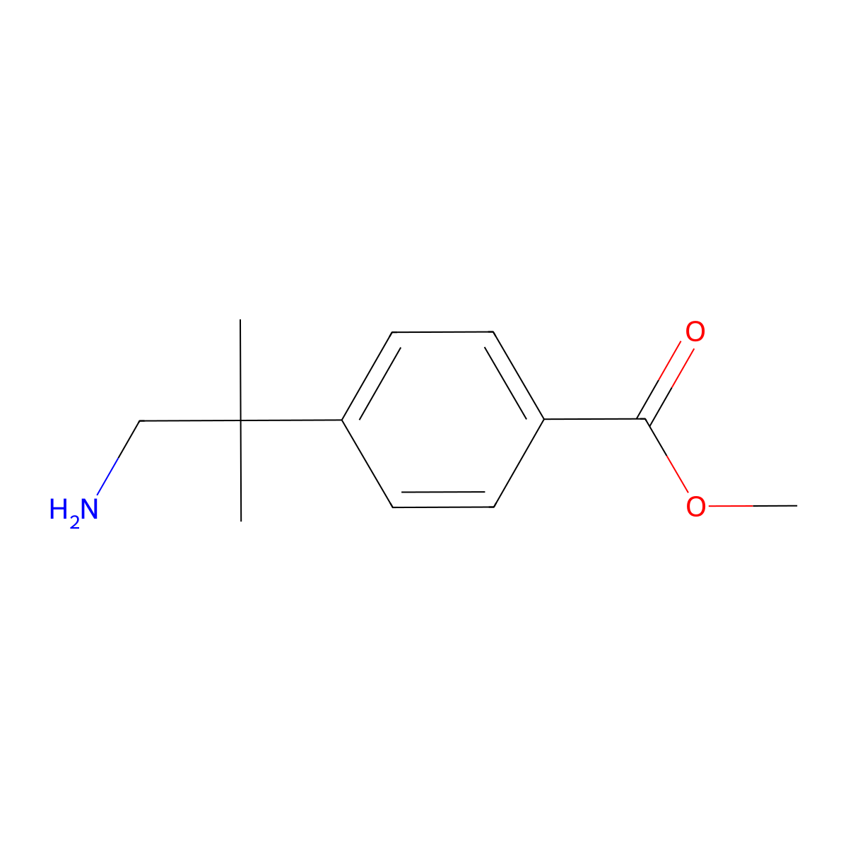 Methyl 4-(1-amino-2-methylpropan-2-yl)benzoate molecular structure, CAS 193290-40-3