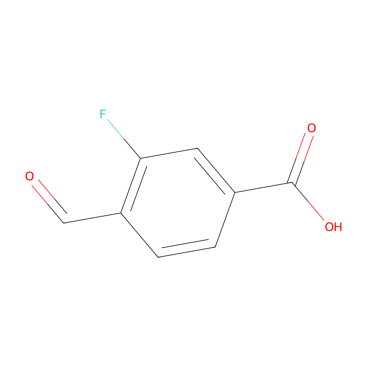 3-Fluoro-4-formylbenzoic acid molecular structure, CAS 193290-80-1