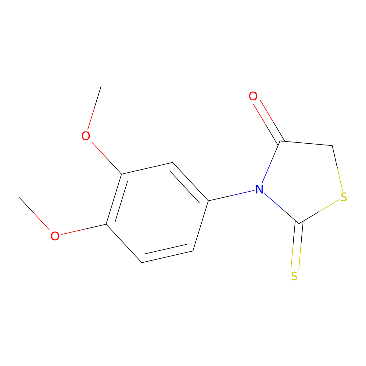 3-(3,4-Dimethoxyphenyl)-2-thioxo-1,3-thiazolidin-4-one molecular structure, CAS 19334-85-1
