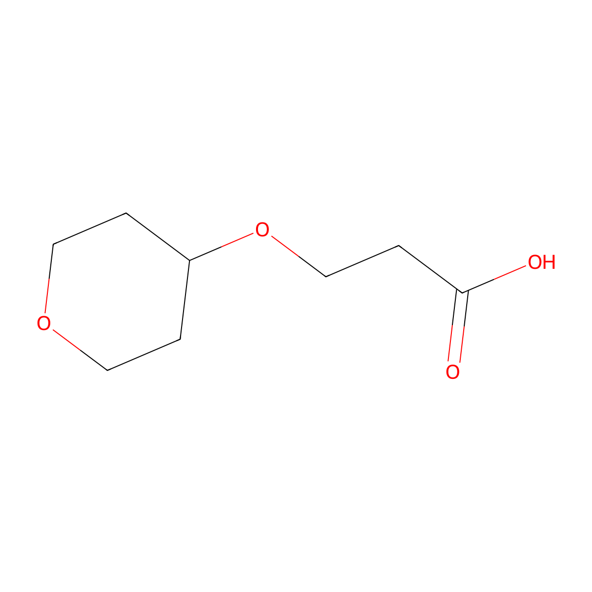 3-(Oxan-4-yloxy)propanoic acid molecular structure, CAS 193340-03-3