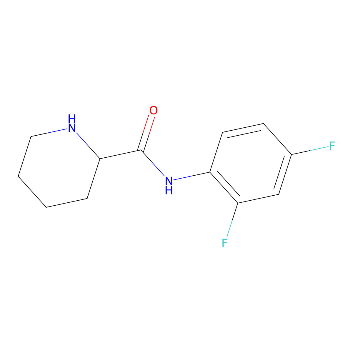 N-(2,4-Difluorophenyl)piperidine-2-carboxamide molecular structure, CAS 193342-38-0
