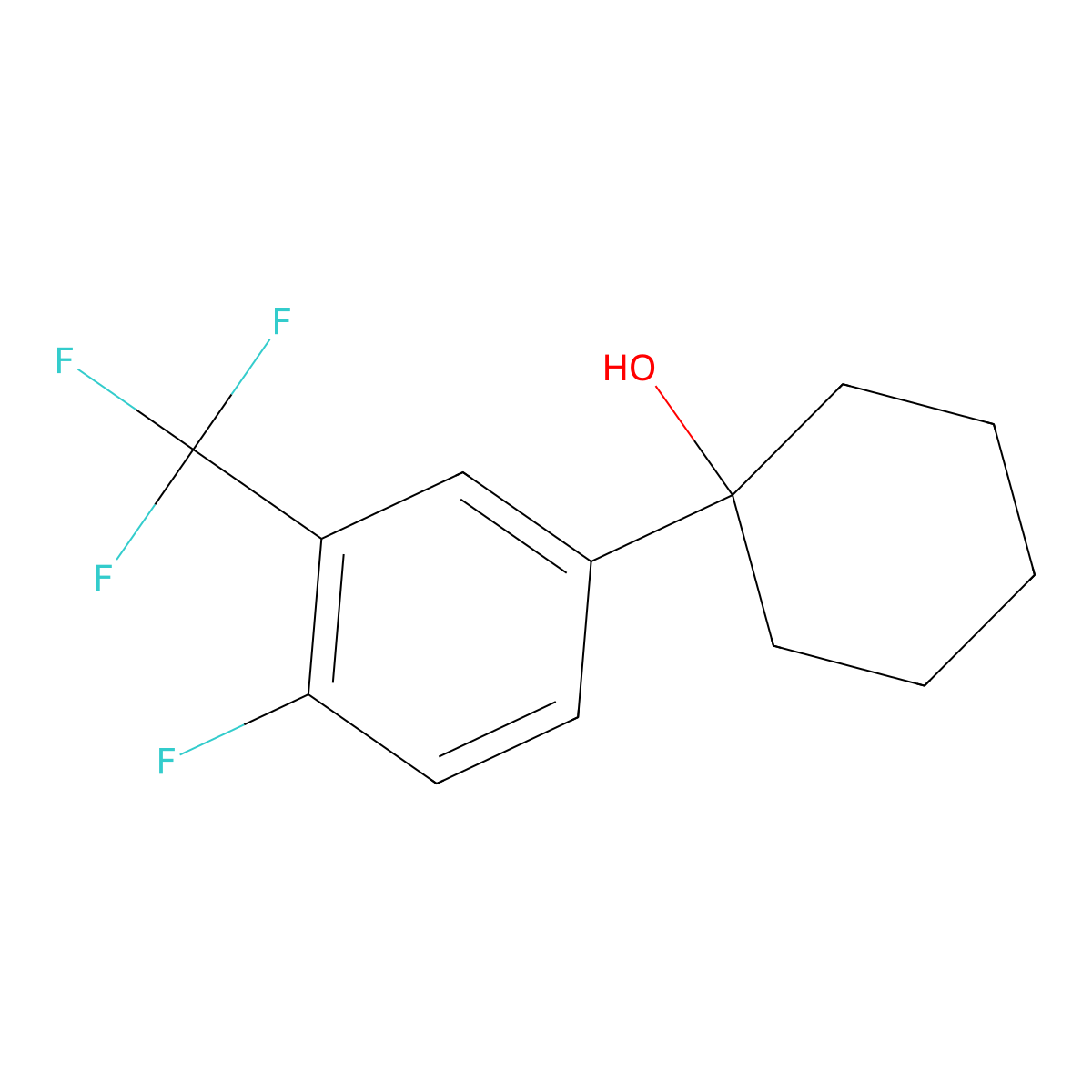 1-(4-Fluoro-3-(trifluoromethyl)phenyl)cyclohexanol molecular structure, CAS 1933438-13-1