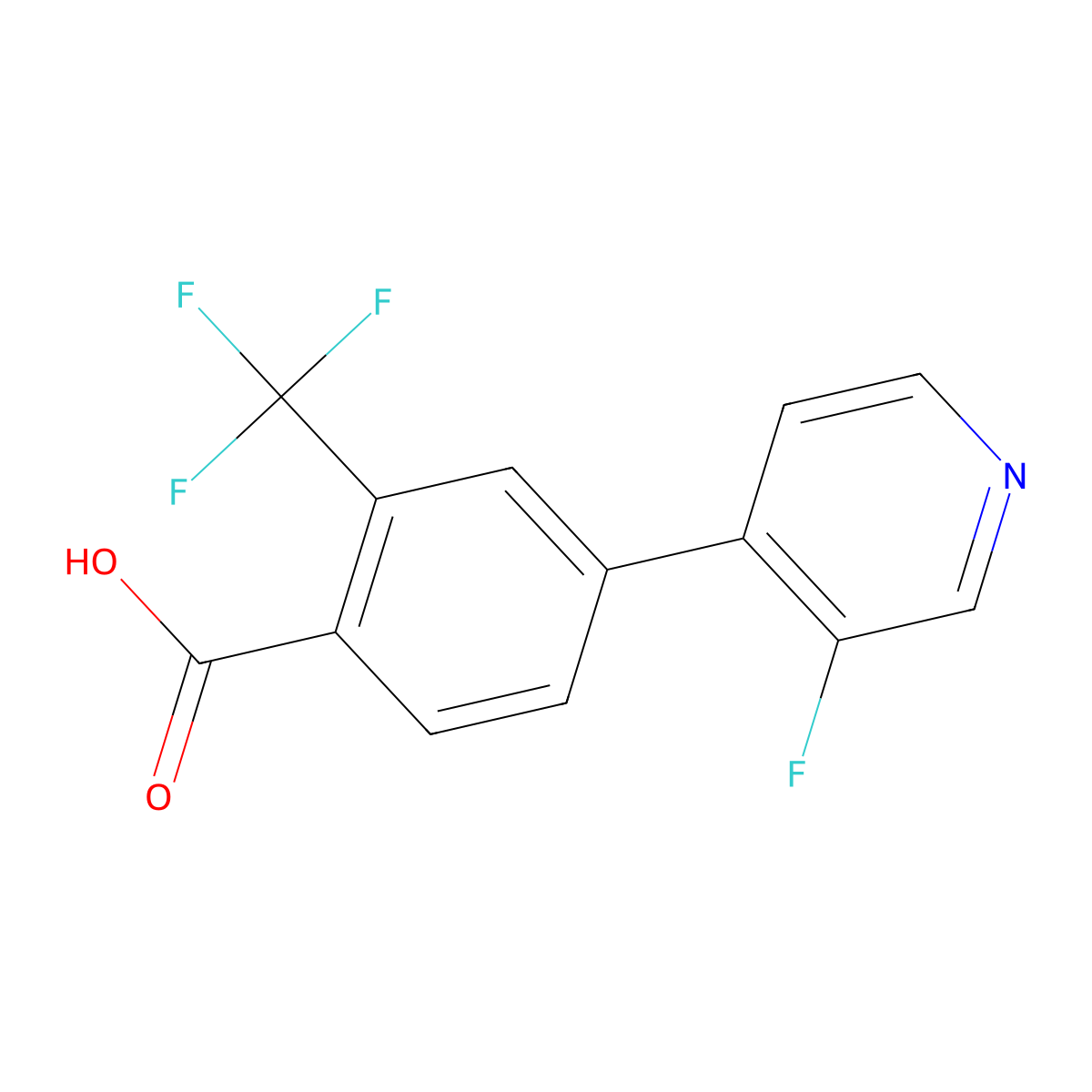4-(3-Fluoro-4-pyridinyl)-2-(trifluoromethyl)benzoic acid molecular structure, CAS 1933441-40-7