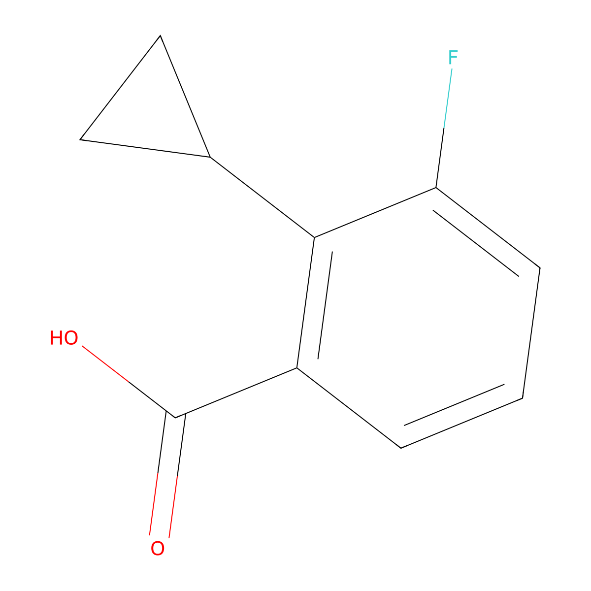 2-Cyclopropyl-3-fluorobenzoic acid molecular structure, CAS 1933473-70-1