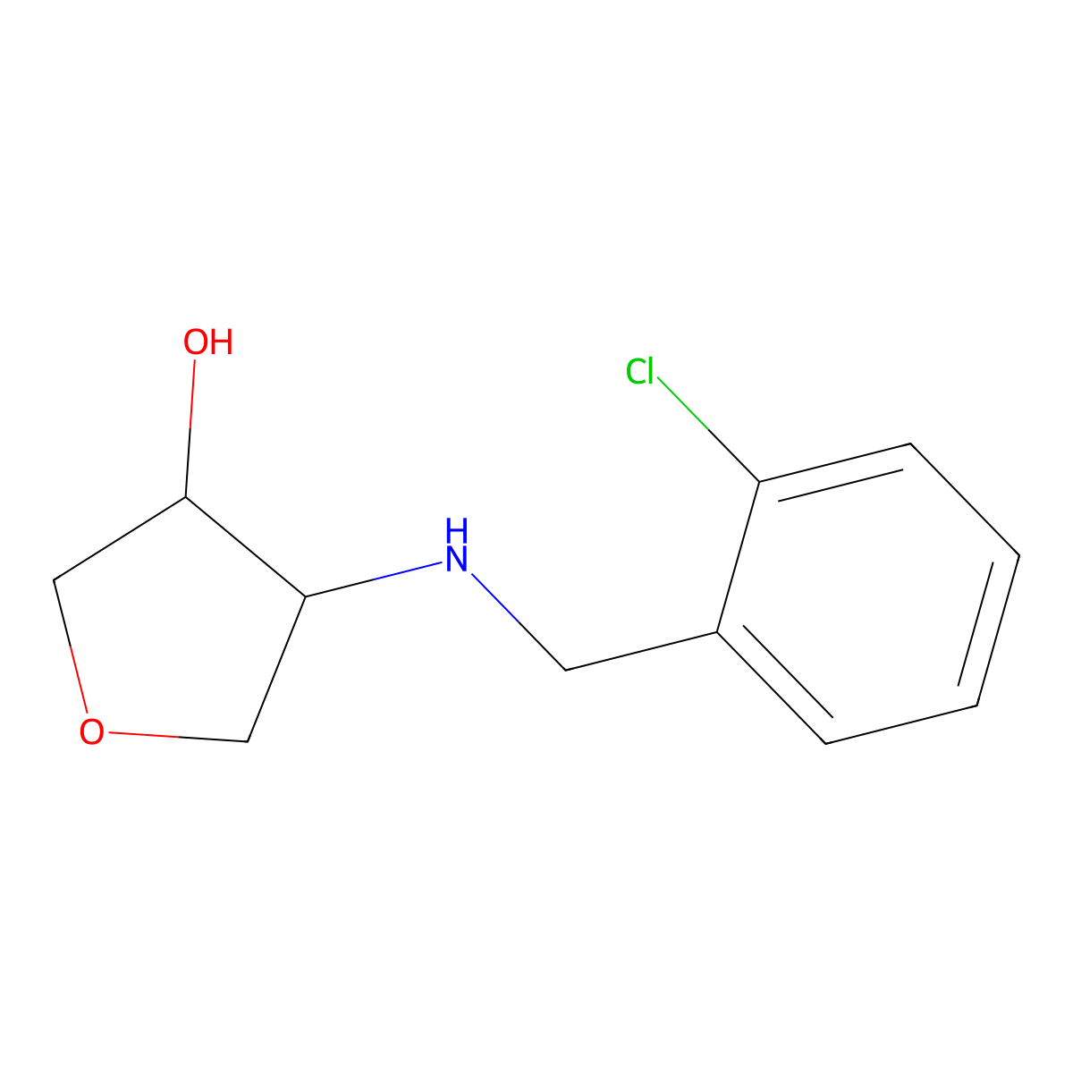 (3S,4R)-4-{[(2-chlorophenyl)methyl]amino}oxolan-3-ol molecular structure, CAS 1933487-73-0
