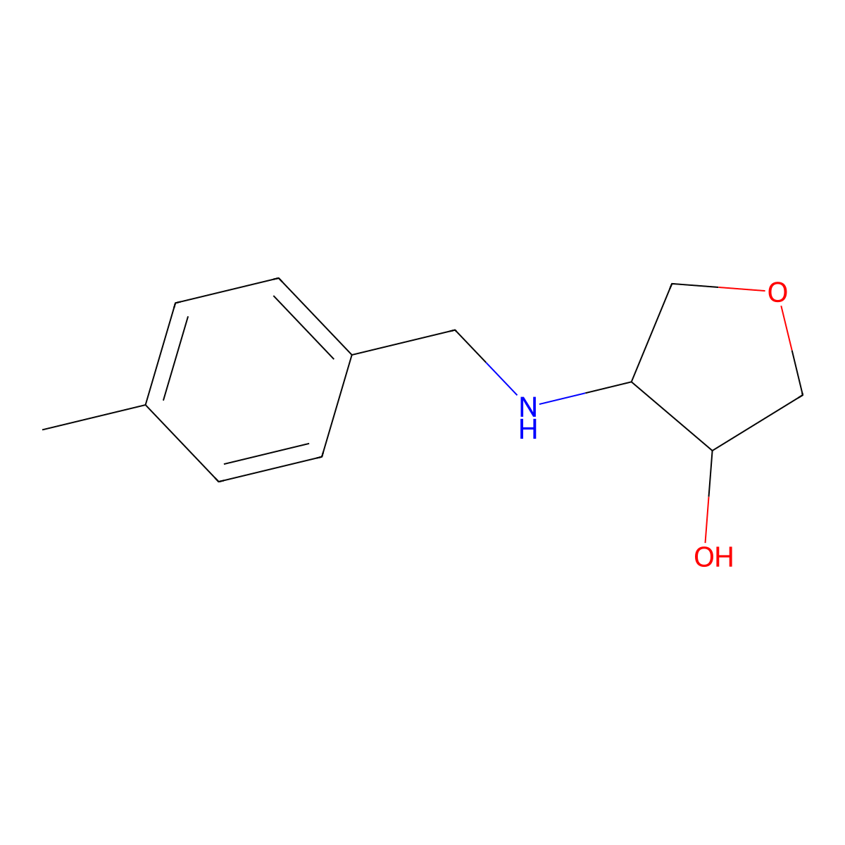 (3S,4R)-4-{[(4-methylphenyl)methyl]amino}oxolan-3-ol molecular structure, CAS 1933493-51-6