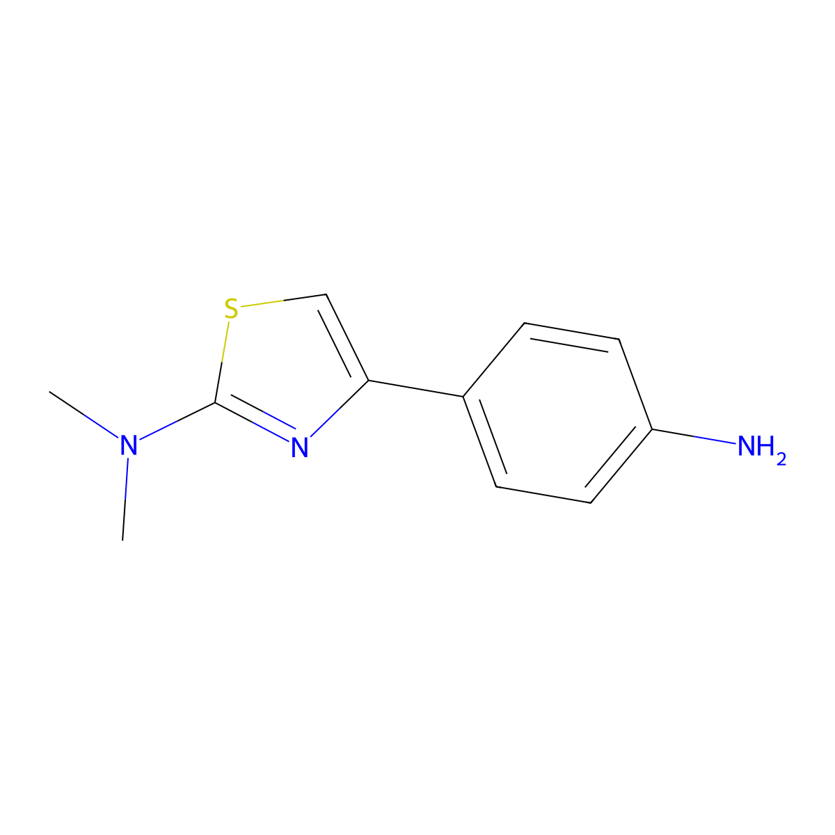 4-(4-Aminophenyl)-N,N-dimethylthiazol-2-amine molecular structure, CAS 193350-66-2