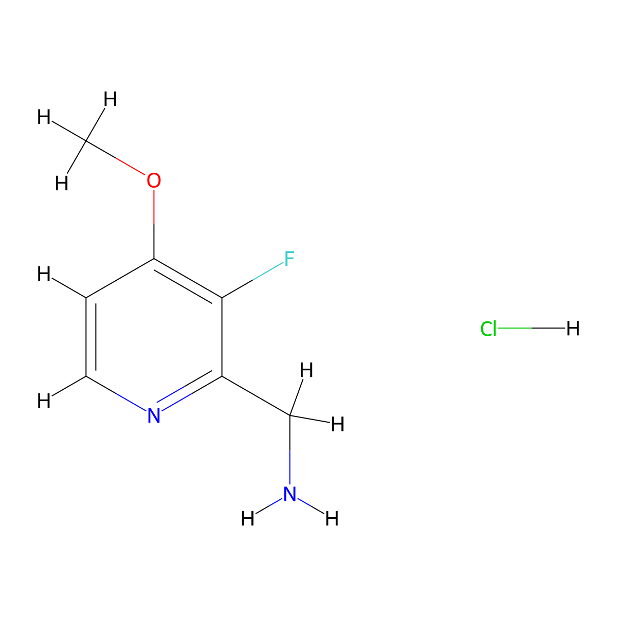 (3-Fluoro-4-methoxypyridin-2-yl)methanamine hydrochloride molecular structure, CAS 1933516-25-6