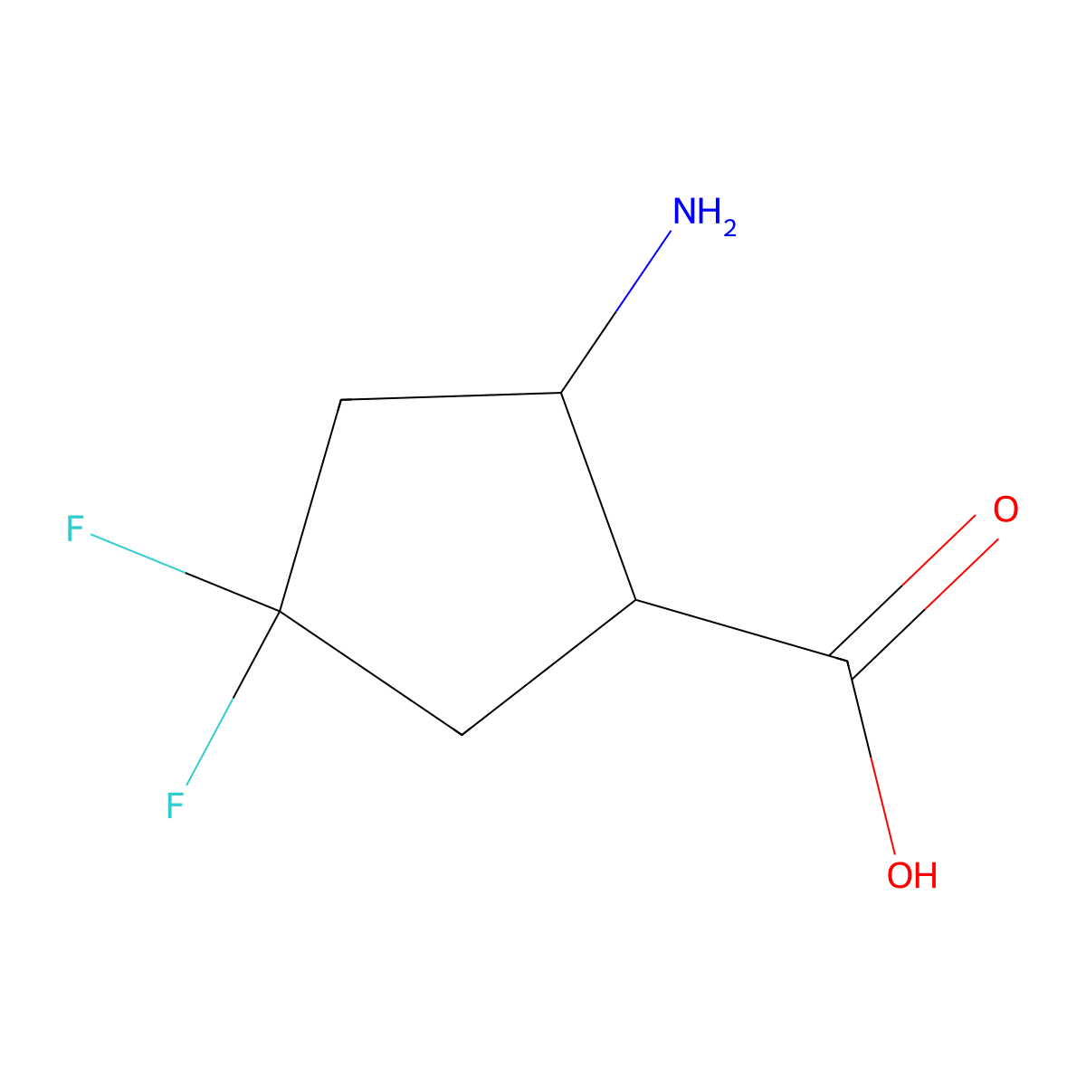 (1R,2S)-2-amino-4,4-difluorocyclopentane-1-carboxylic acid molecular structure, CAS 193353-30-9
