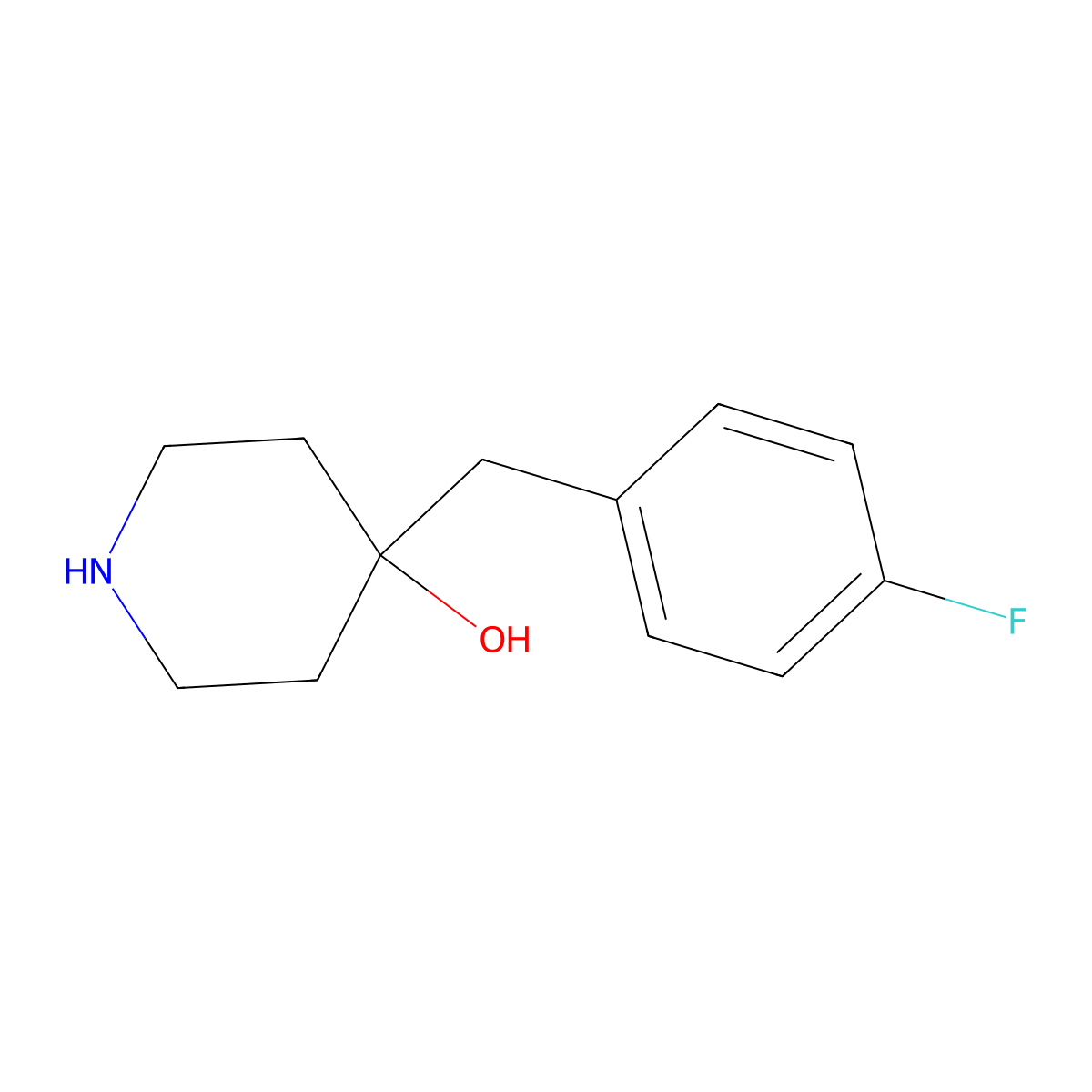 4-[(4-Fluorophenyl)methyl]piperidin-4-ol molecular structure, CAS 193355-56-5