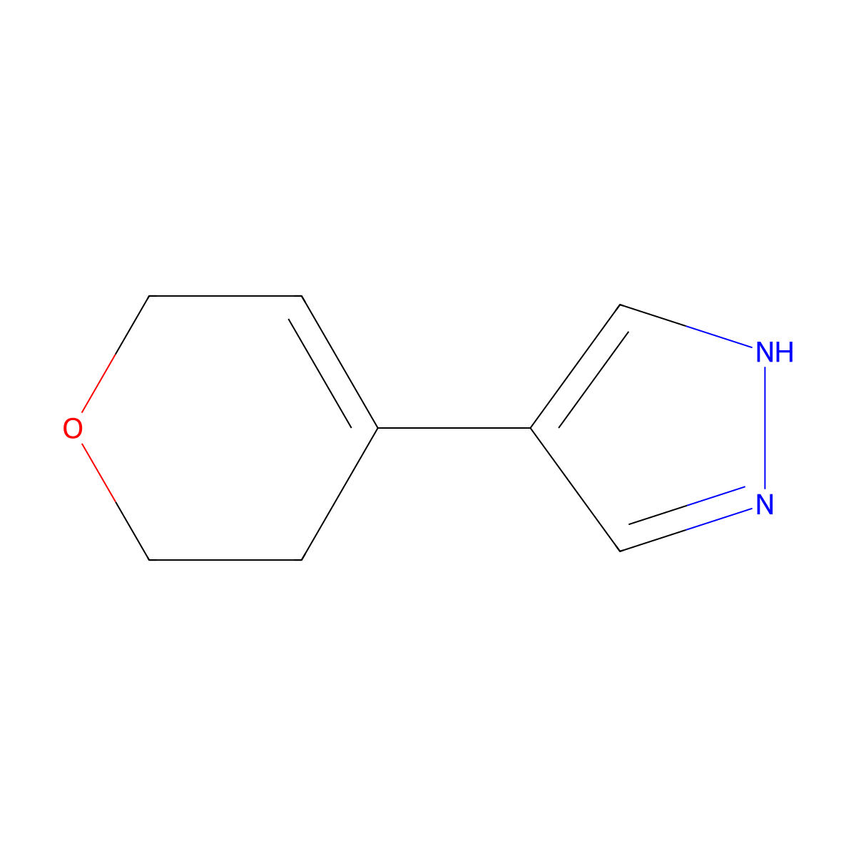 4-(3,6-Dihydro-2H-pyran-4-yl)-1H-pyrazole molecular structure, CAS 1933569-62-0