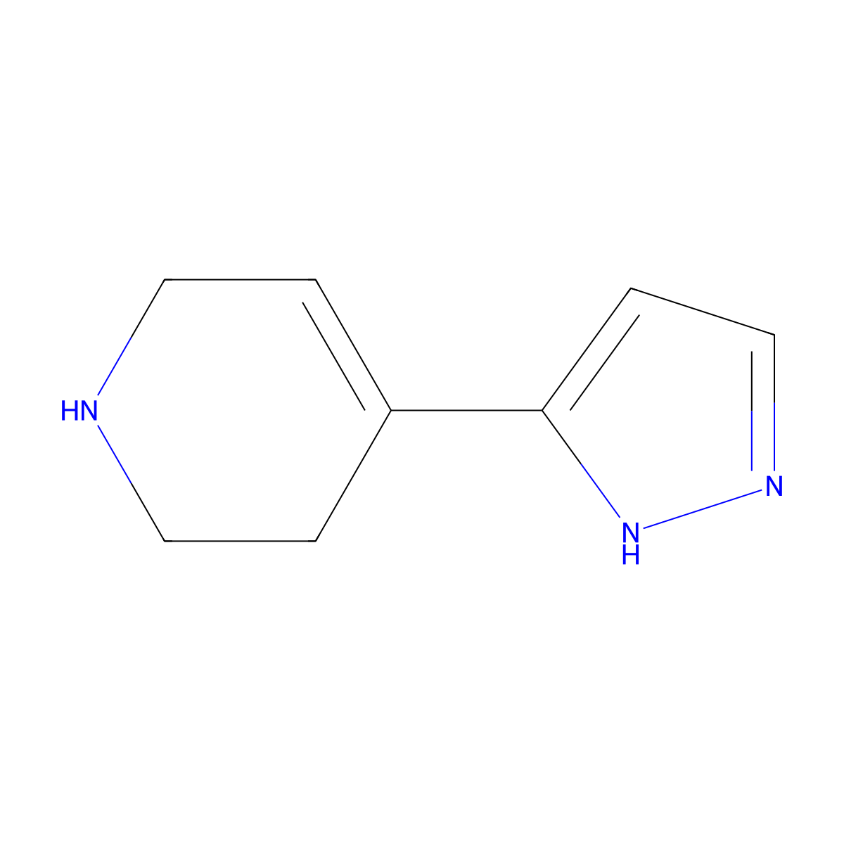 4-(1H-Pyrazol-3-yl)-1,2,3,6-tetrahydropyridine molecular structure, CAS 1933572-51-0
