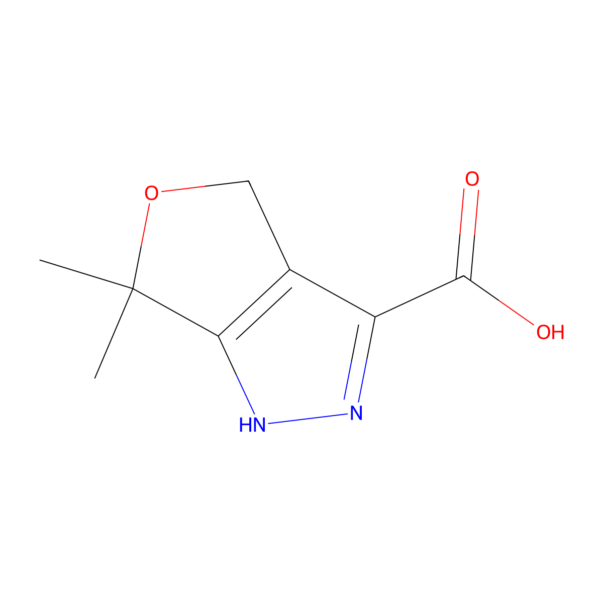 6,6-dimethyl-1H,4H,6H-furo[3,4-c]pyrazole-3-carboxylic acid molecular structure, CAS 1933596-07-6