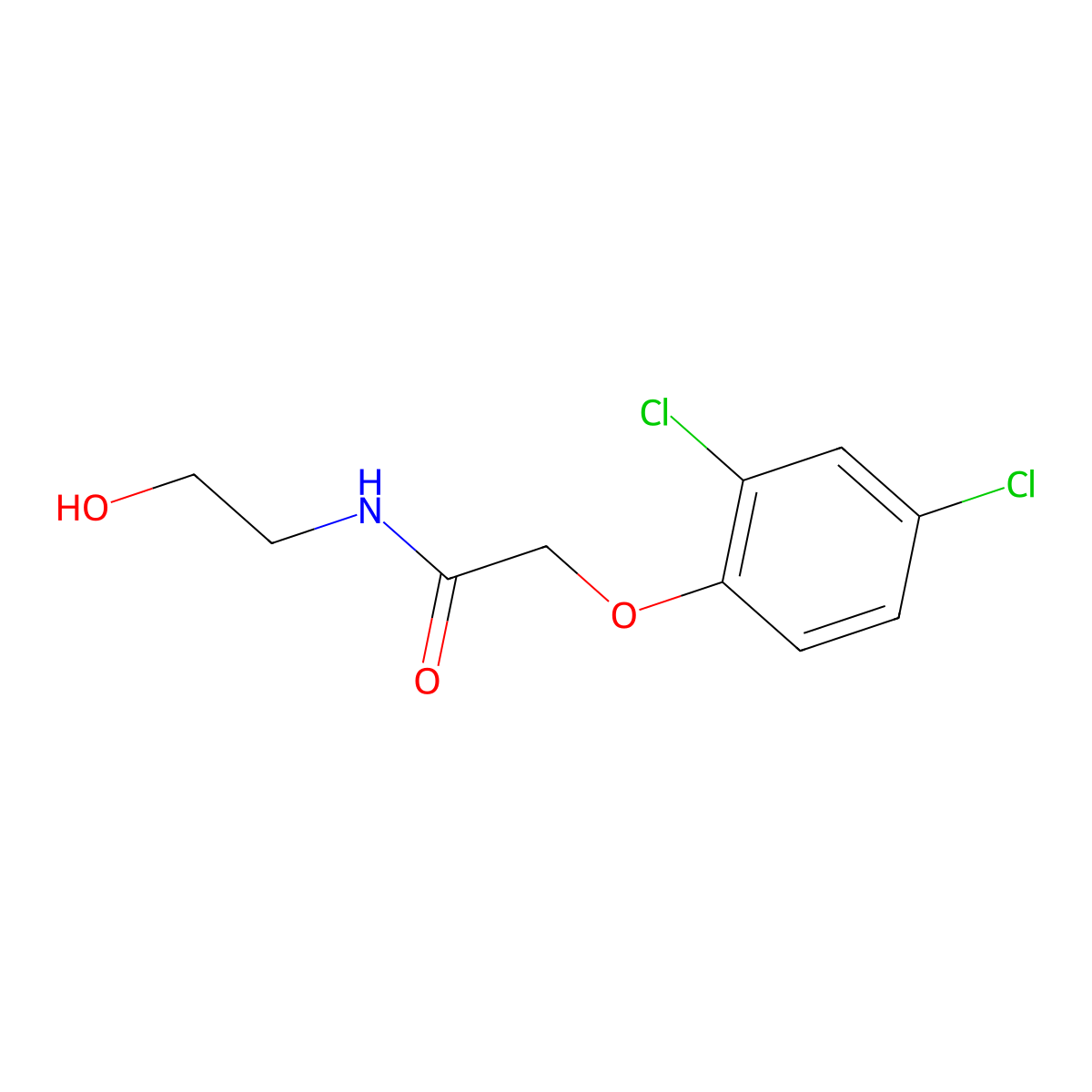 2-(2,4-dichlorophenoxy)-N-(2-hydroxyethyl)acetamide molecular structure, CAS 19336-18-6