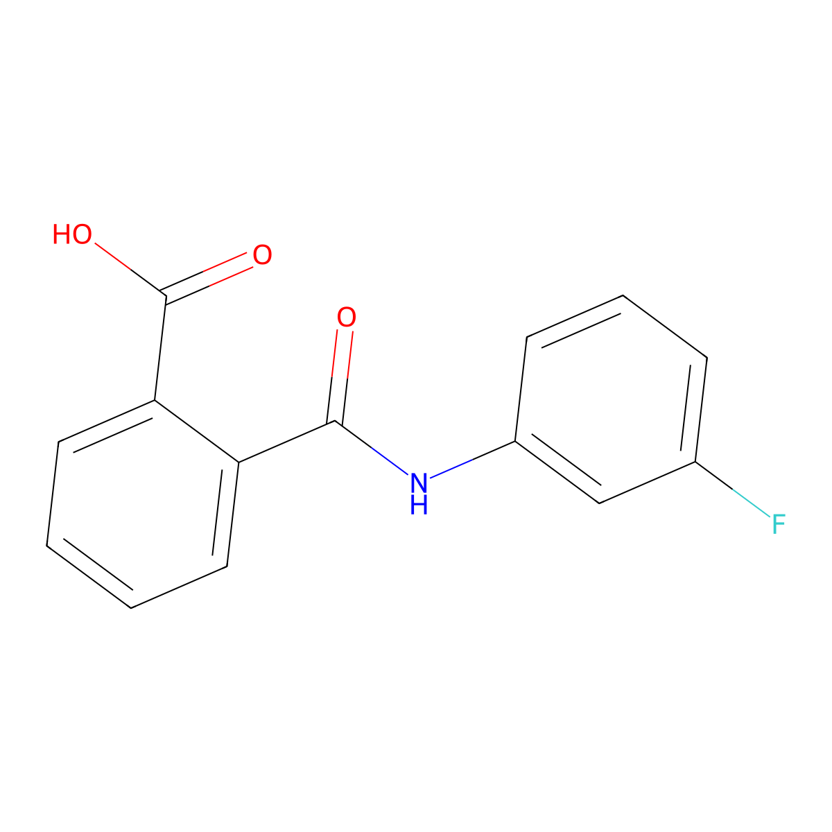 2-[(3-Fluorophenyl)carbamoyl]benzoic acid molecular structure, CAS 19336-76-6