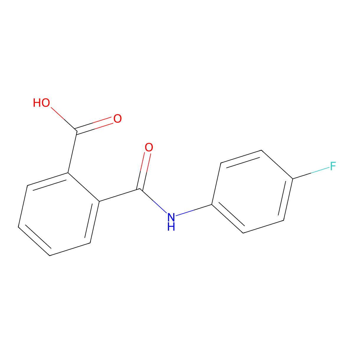 Phthalamic acid, N-(p-fluorophenyl)- molecular structure, CAS 19336-77-7