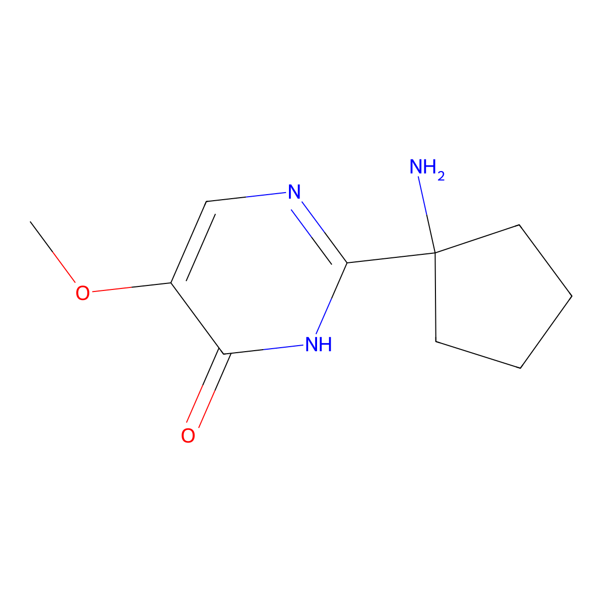 2-(1-Aminocyclopentyl)-5-methoxy-3,4-dihydropyrimidin-4-one molecular structure, CAS 1933604-02-4