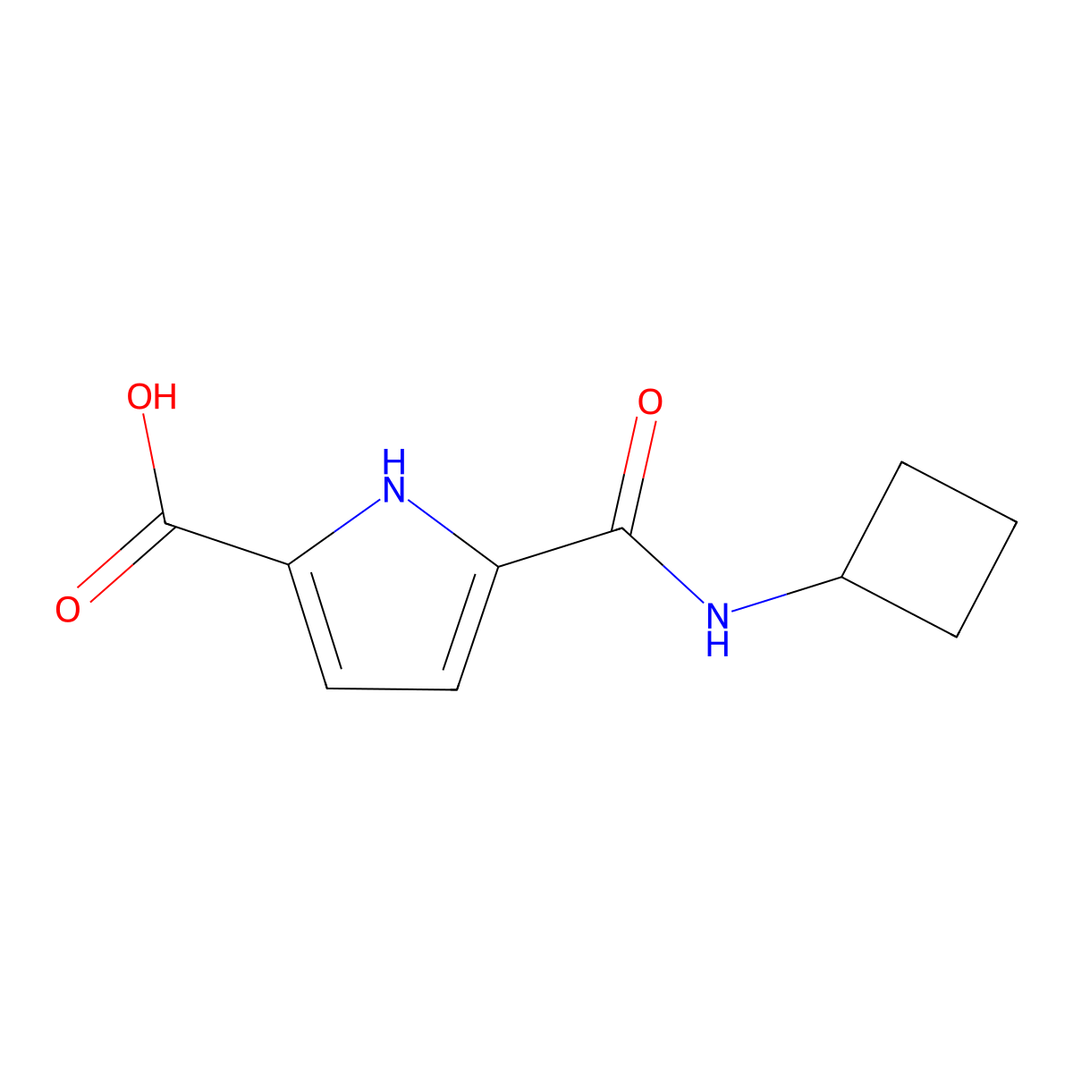 5-(Cyclobutylcarbamoyl)-1H-pyrrole-2-carboxylic acid molecular structure, CAS 1933616-04-6