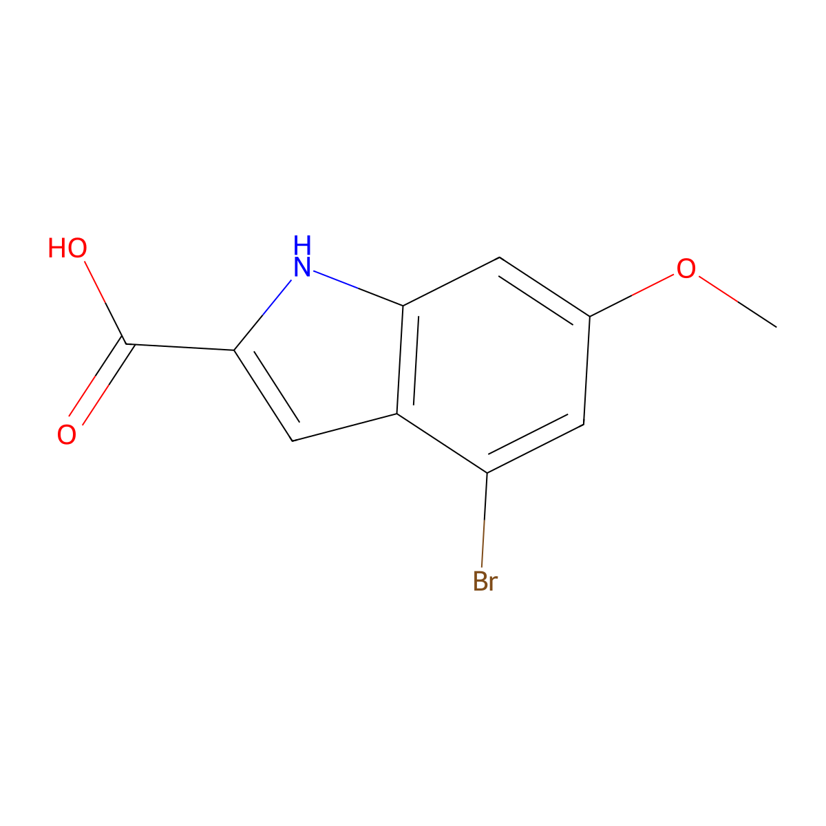 4-bromo-6-methoxy-1H-indole-2-carboxylic acid molecular structure, CAS 1933646-80-0