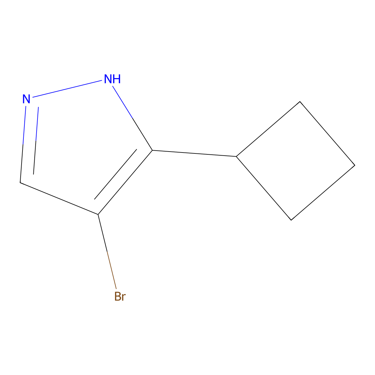 4-bromo-5-cyclobutyl-1H-pyrazole molecular structure, CAS 1933649-22-9