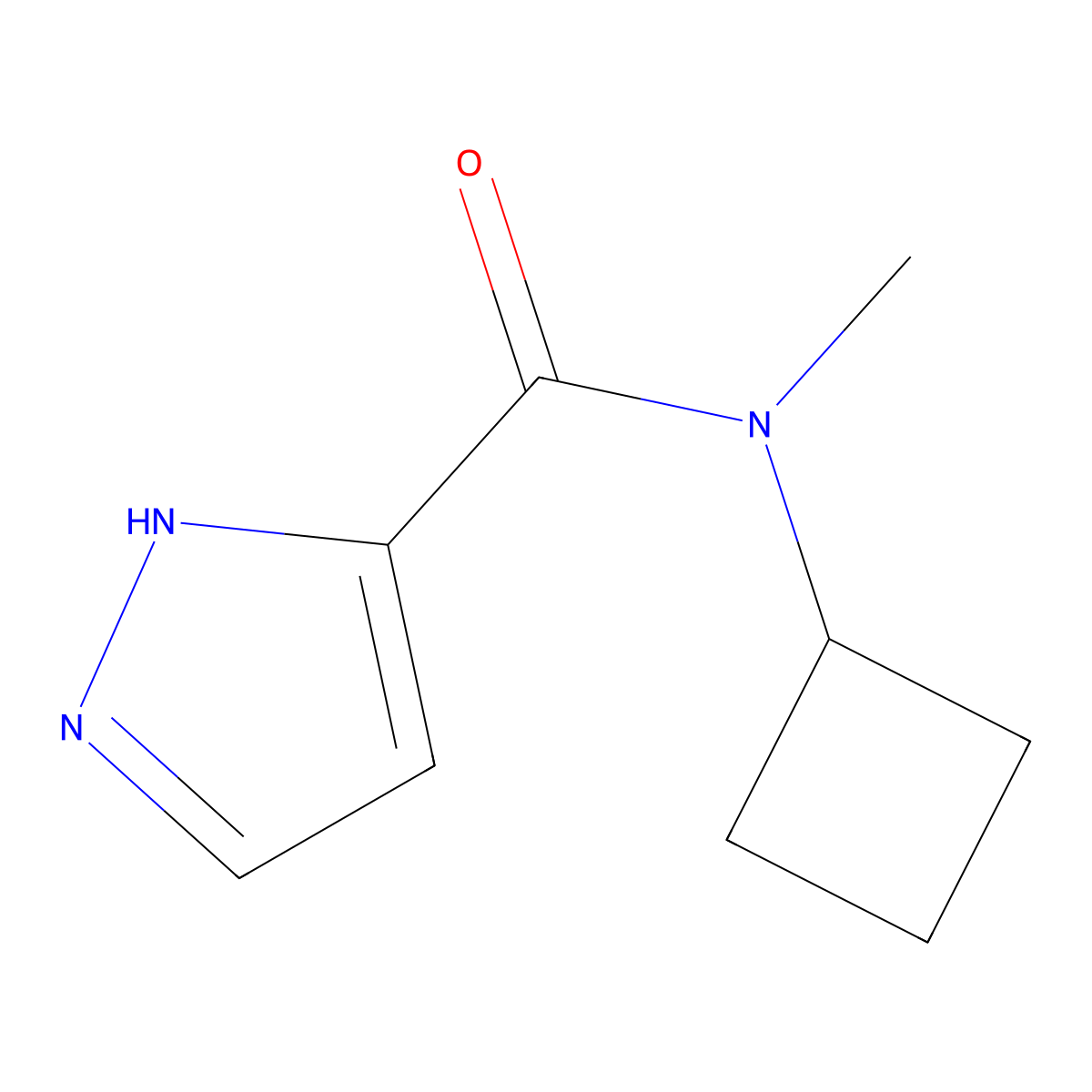 N-cyclobutyl-N-methyl-1H-pyrazole-3-carboxamide molecular structure, CAS 1933652-39-1