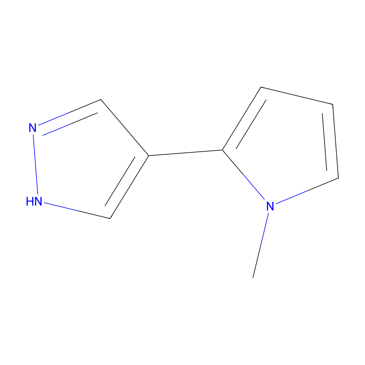 4-(1-methyl-1H-pyrrol-2-yl)-1H-pyrazole molecular structure, CAS 1933663-47-8