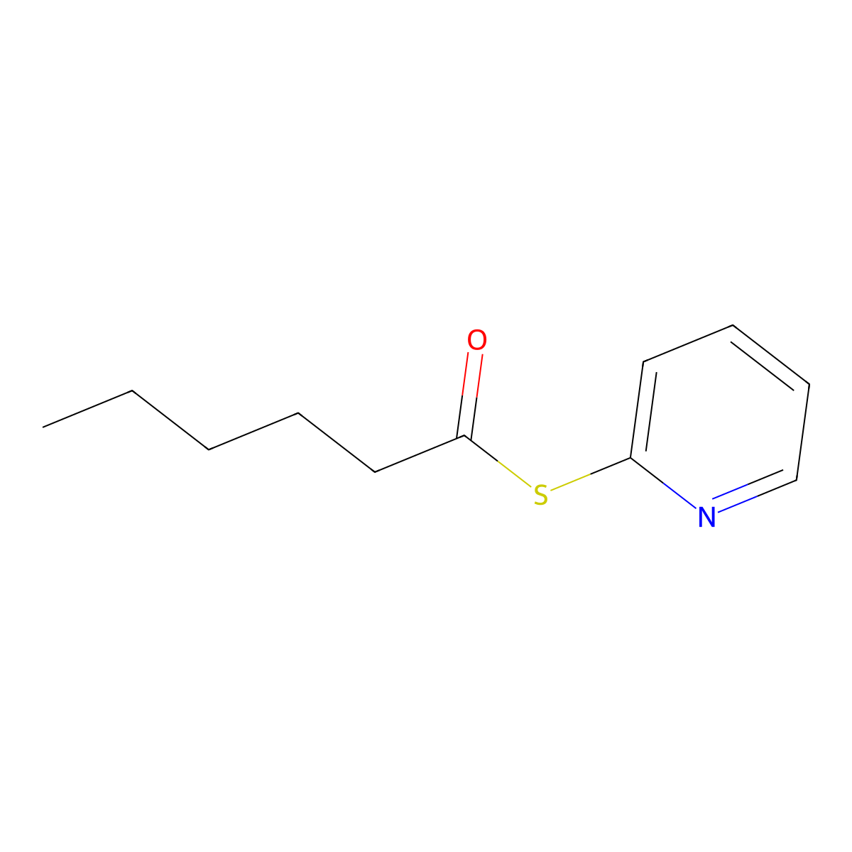 S-Pyridin-2-yl hexanethioate molecular structure, CAS 19337-35-0