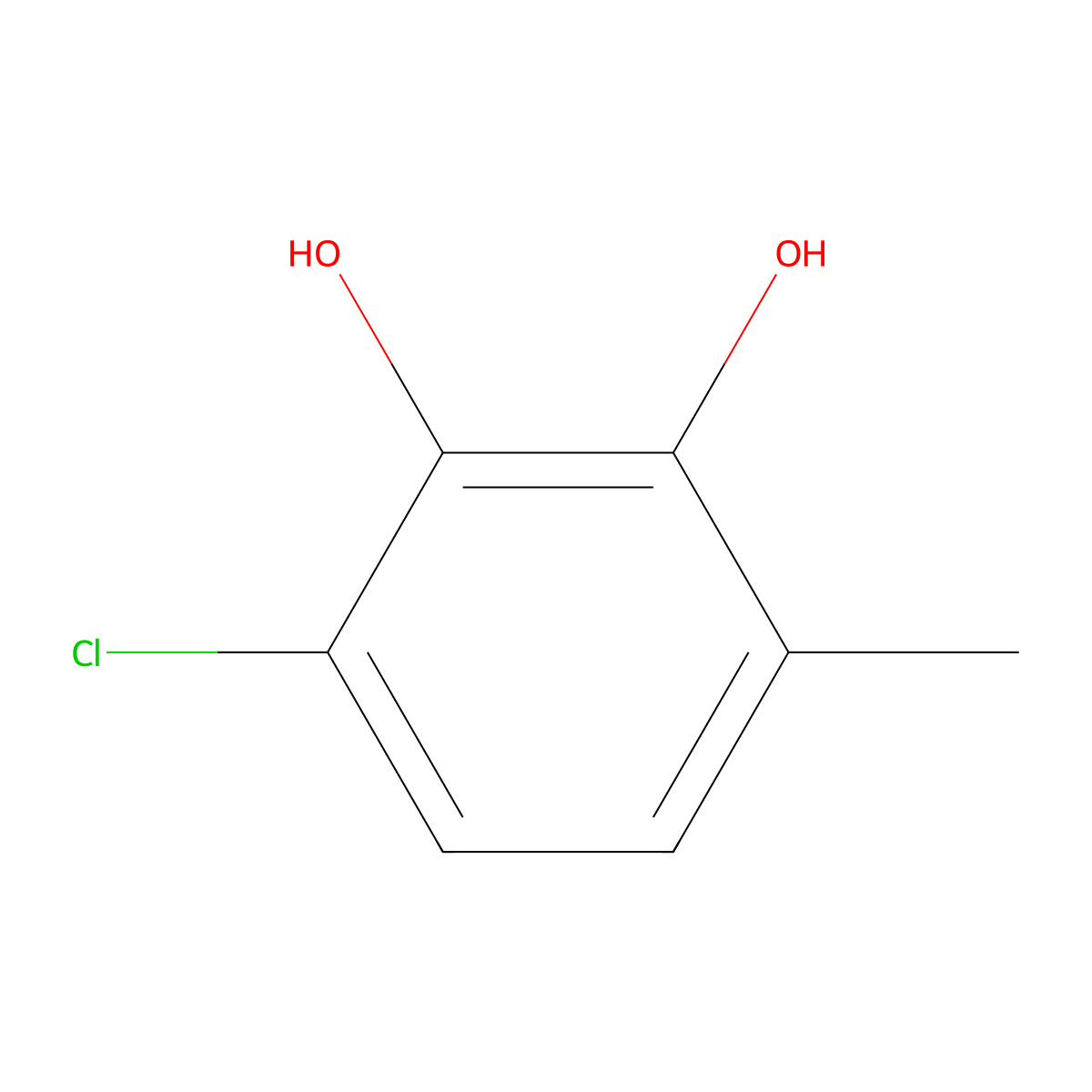3-Chloro-6-methylbenzene-1,2-diol molecular structure, CAS 19337-62-3