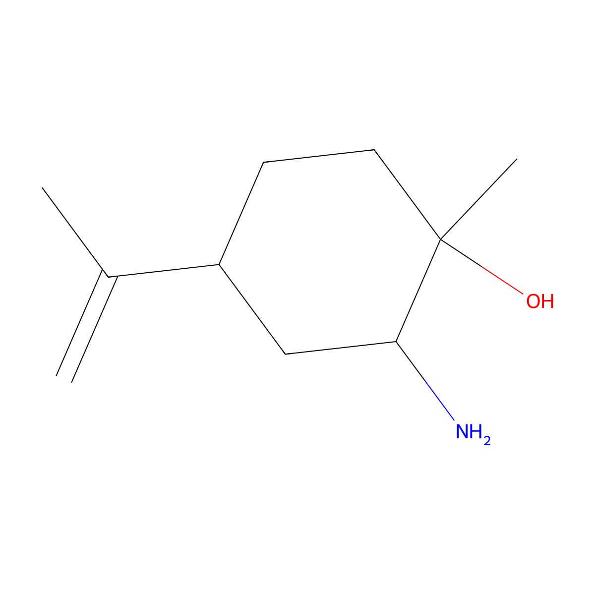 (4R)-2-amino-1-methyl-4-(prop-1-en-2-yl)cyclohexan-1-ol molecular structure, CAS 1933721-44-8