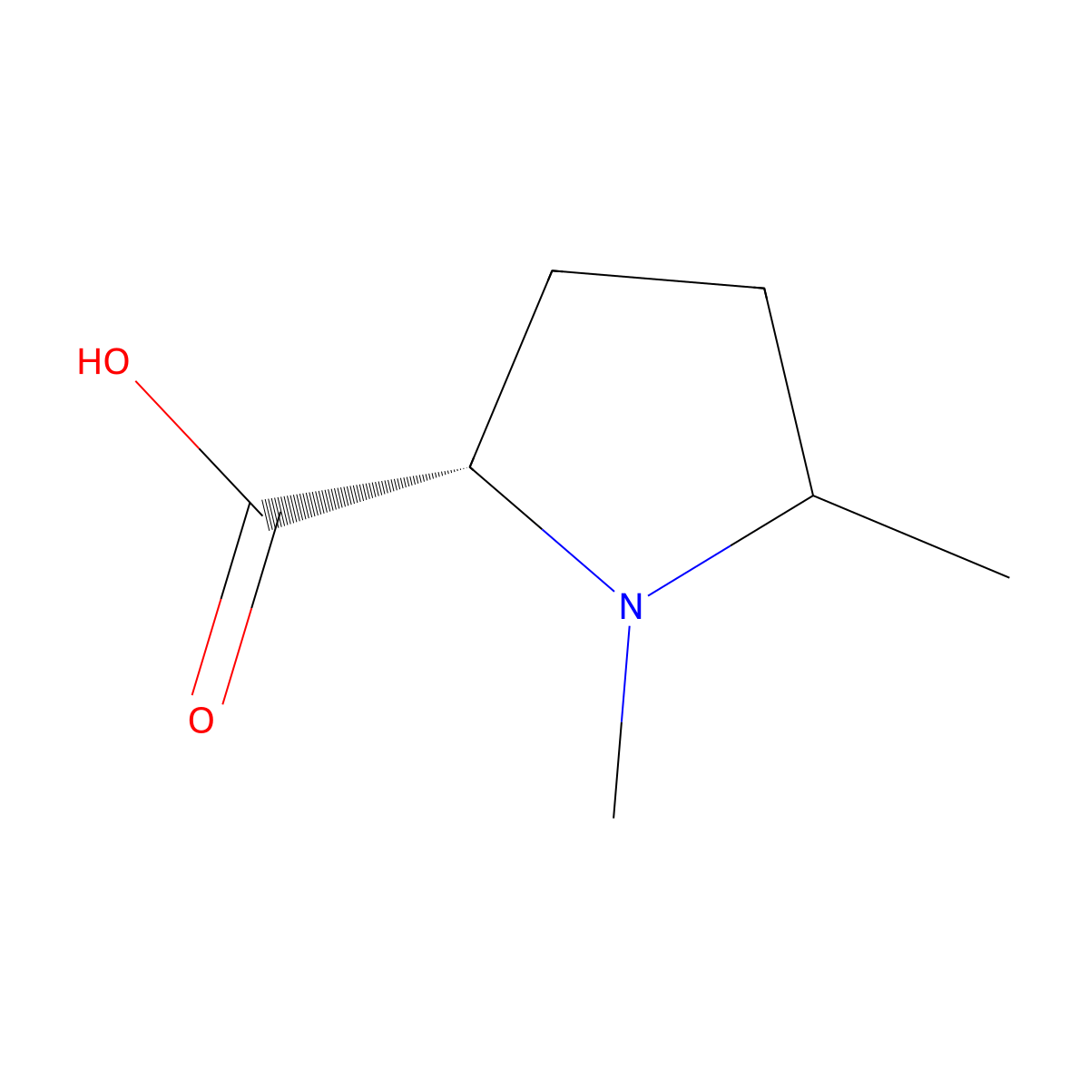 (2S)-1,5-Dimethylpyrrolidine-2-carboxylic acid molecular structure, CAS 1933769-60-8