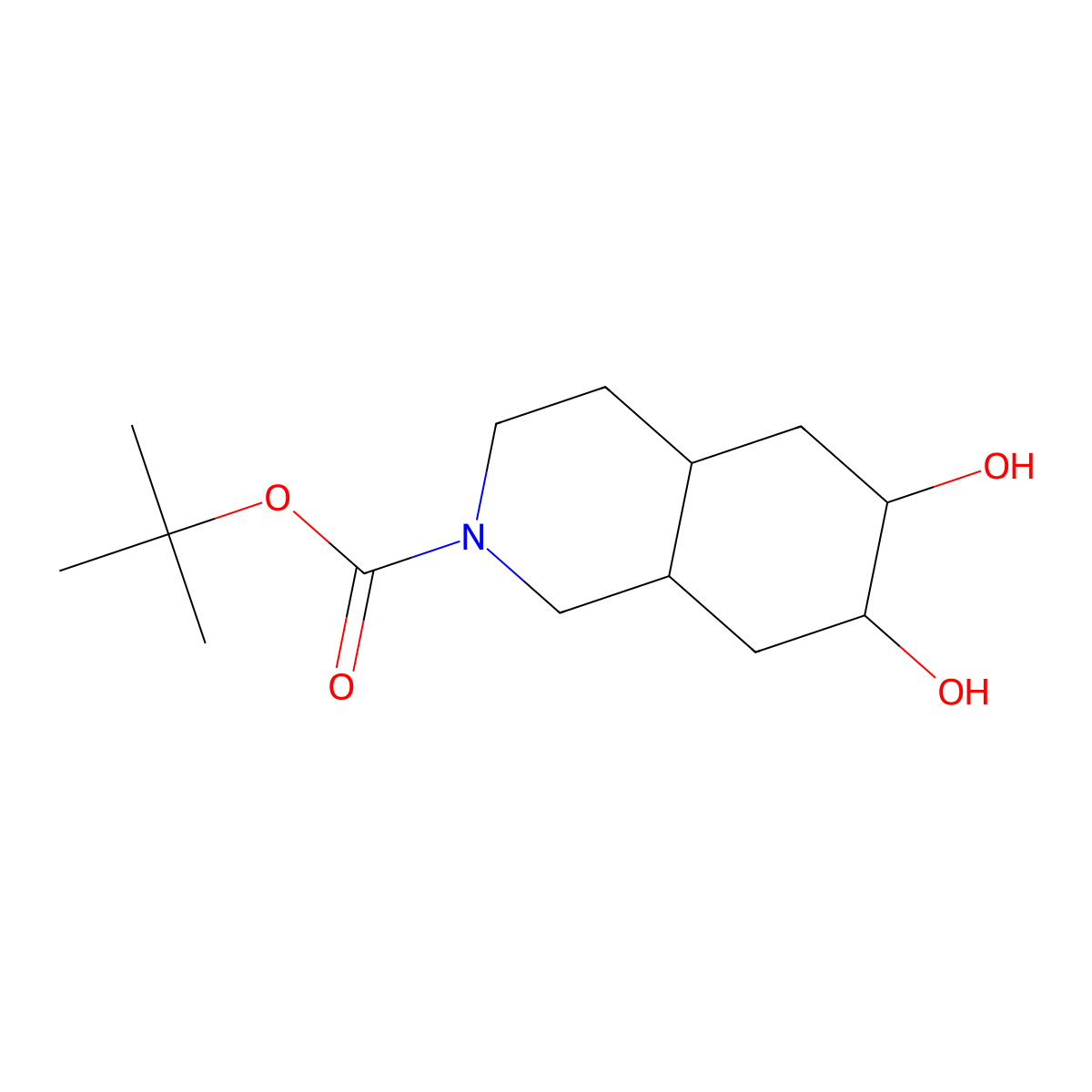(4aS,8aR)-tert-Butyl 6,7-dihydroxyoctahydroisoquinoline-2(1H)-carboxylate molecular structure, CAS 1933786-51-6