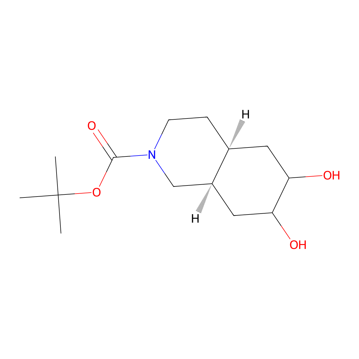 (4aS,8aR)-tert-Butyl 6,7-dihydroxyoctahydroisoquinoline-2(1H)-carboxylate molecular structure, CAS 1933786-51-6
