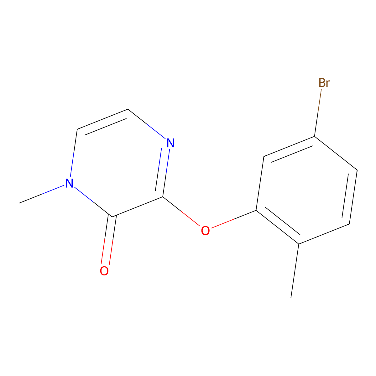 3-(5-Bromo-2-methylphenoxy)-1-methyl-1,2-dihydropyrazin-2-one molecular structure, CAS 1933797-19-3