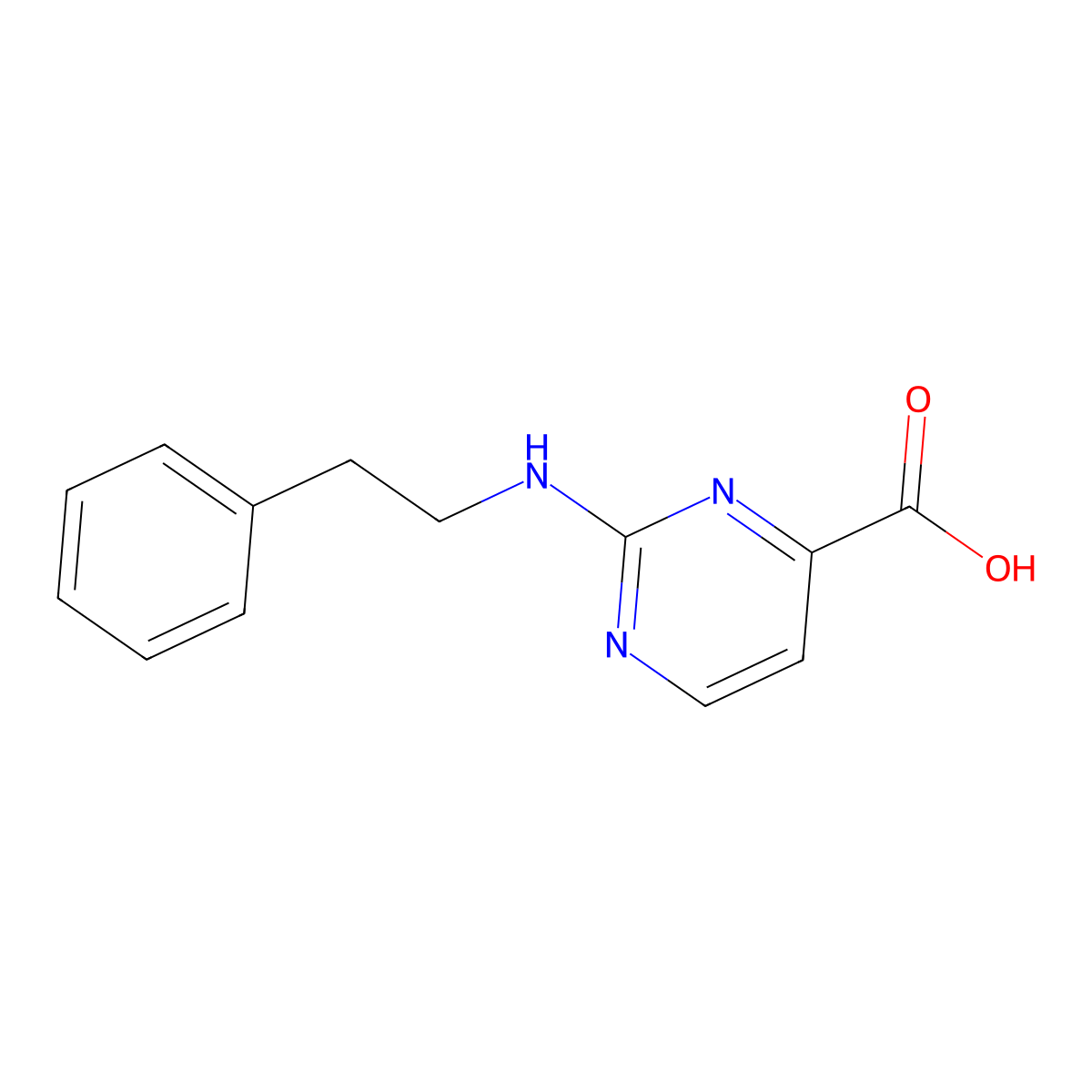2-[(2-Phenylethyl)amino]pyrimidine-4-carboxylic acid molecular structure, CAS 1933872-34-4