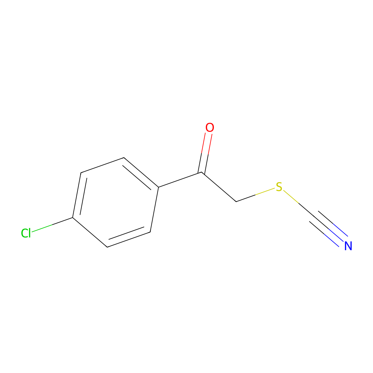 2-(4-Chlorophenyl)-2-oxoethyl thiocyanate molecular structure, CAS 19339-59-4