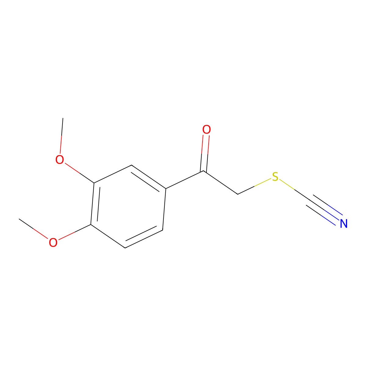 2-(3,4-Dimethoxyphenyl)-2-oxoethyl thiocyanate molecular structure, CAS 19339-61-8