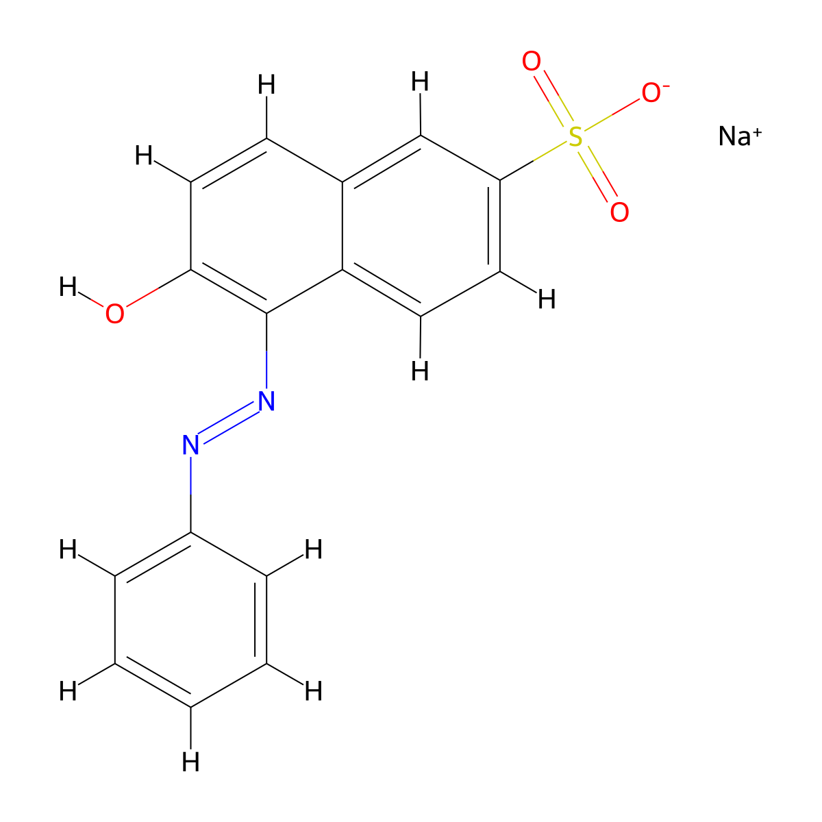 sodium 6-hydroxy-5-phenyldiazenylnaphthalene-2-sulfonate molecular structure, CAS 1934-20-9