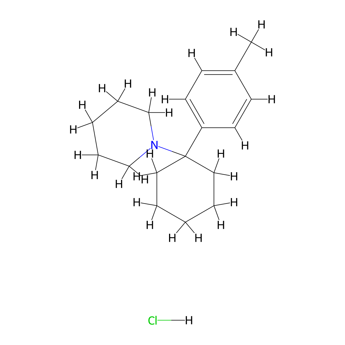 1-[1-(4-Methylphenyl)cyclohexyl]piperidine;hydrochloride molecular structure, CAS 1934-42-5