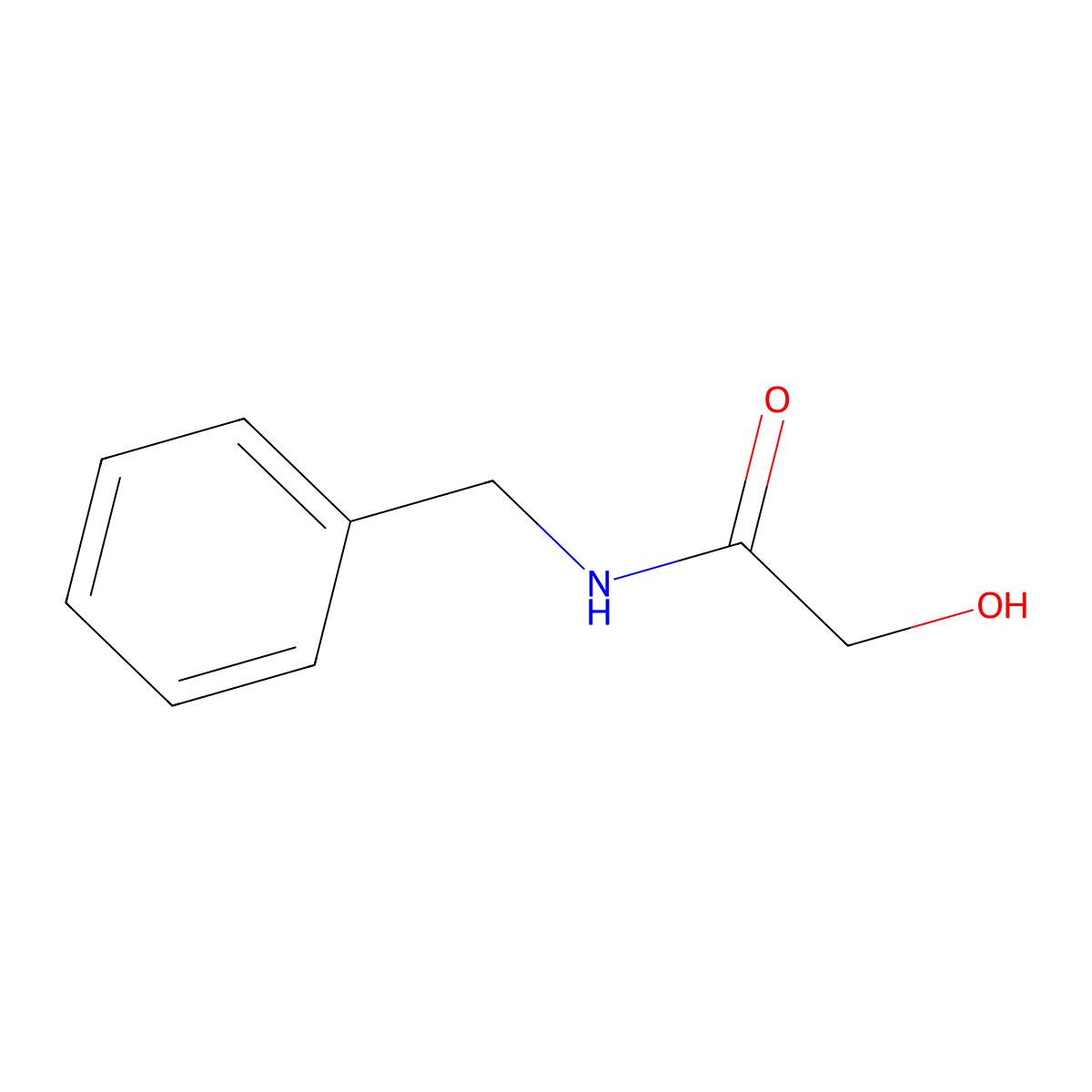 n-Benzyl-2-hydroxyacetamide molecular structure, CAS 19340-77-3