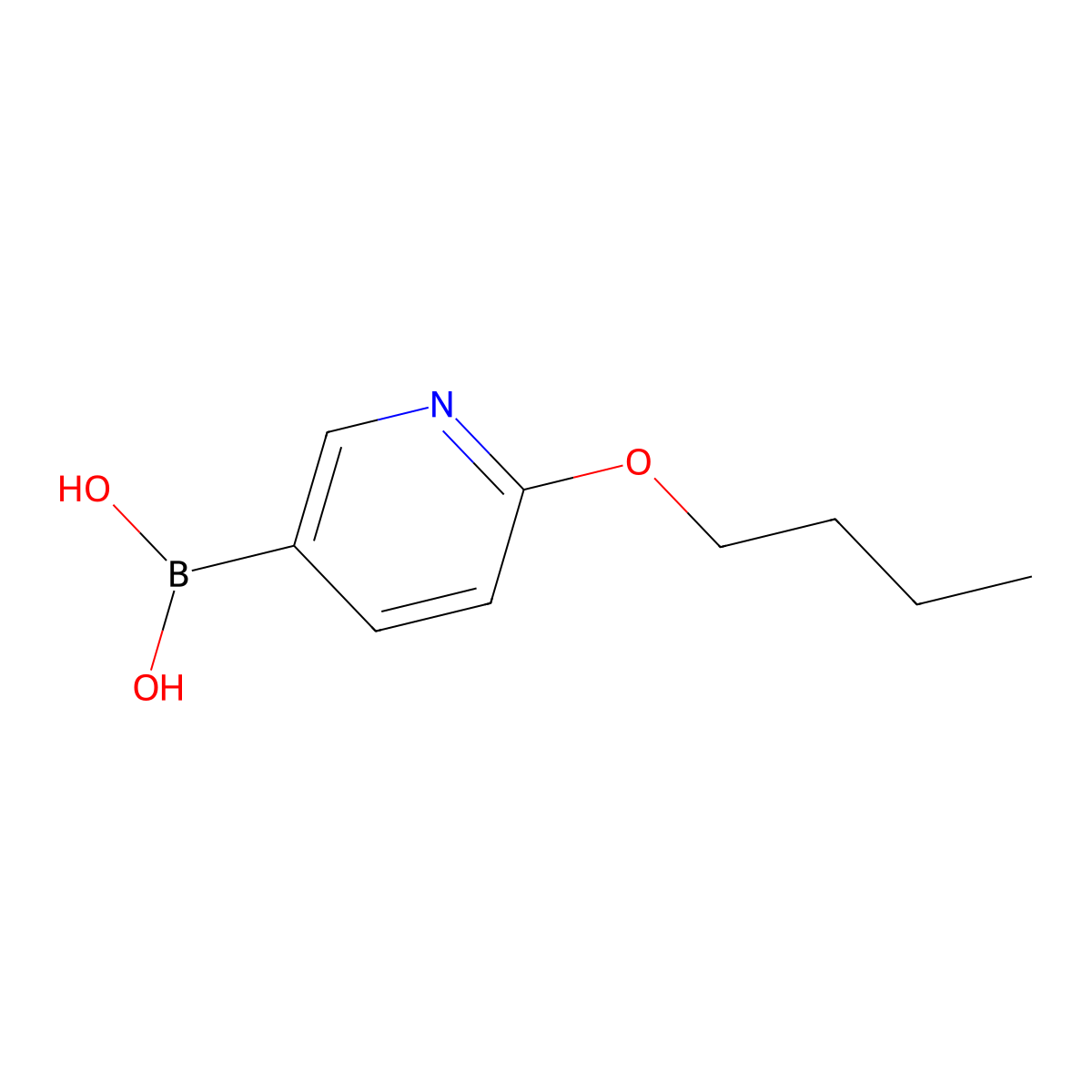 (6-Butoxypyridin-3-yl)boronic acid molecular structure, CAS 193400-34-9