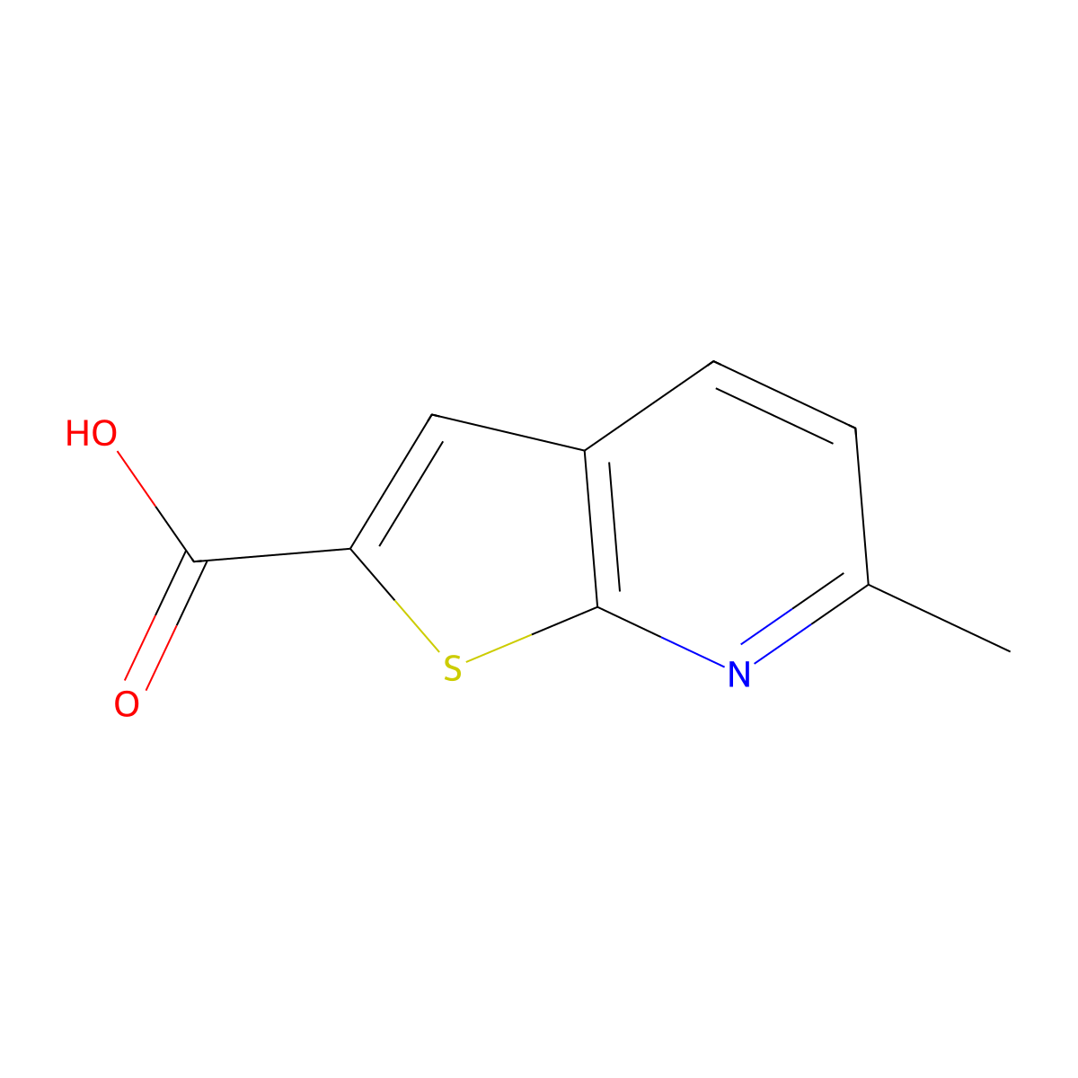6-Methylthieno[2,3-B]pyridine-2-carboxylic acid molecular structure, CAS 193400-55-4