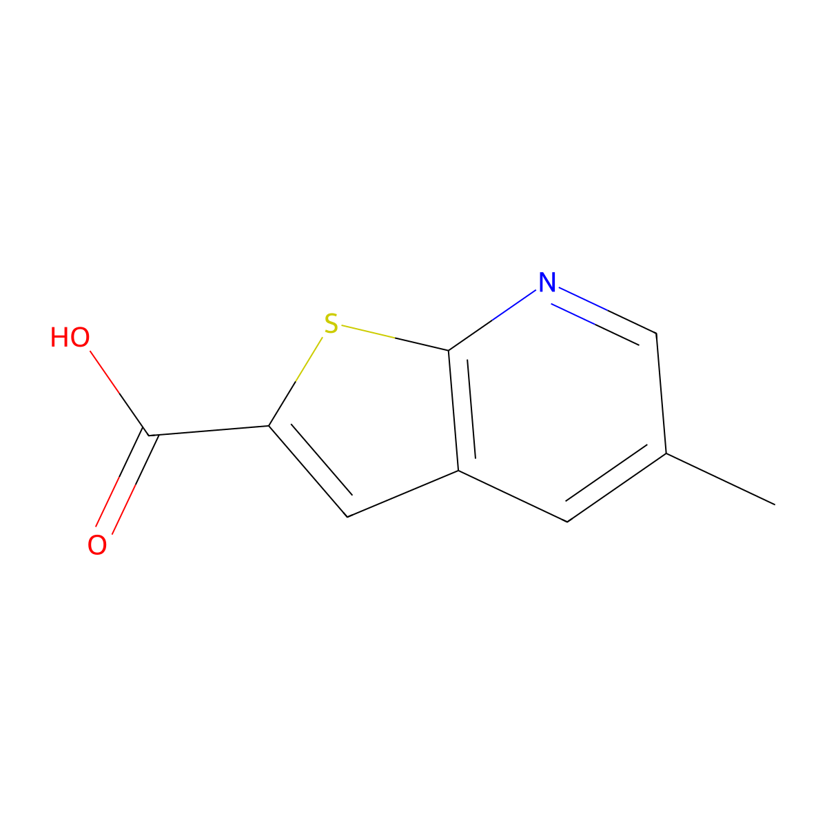 5-Methylthieno[2,3-B]pyridine-2-carboxylic acid molecular structure, CAS 193400-56-5
