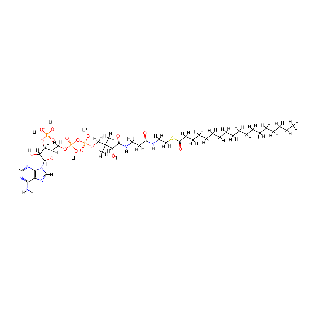 n-Octadecanoyl coenzyme a lithium salt molecular structure, CAS 193402-48-1