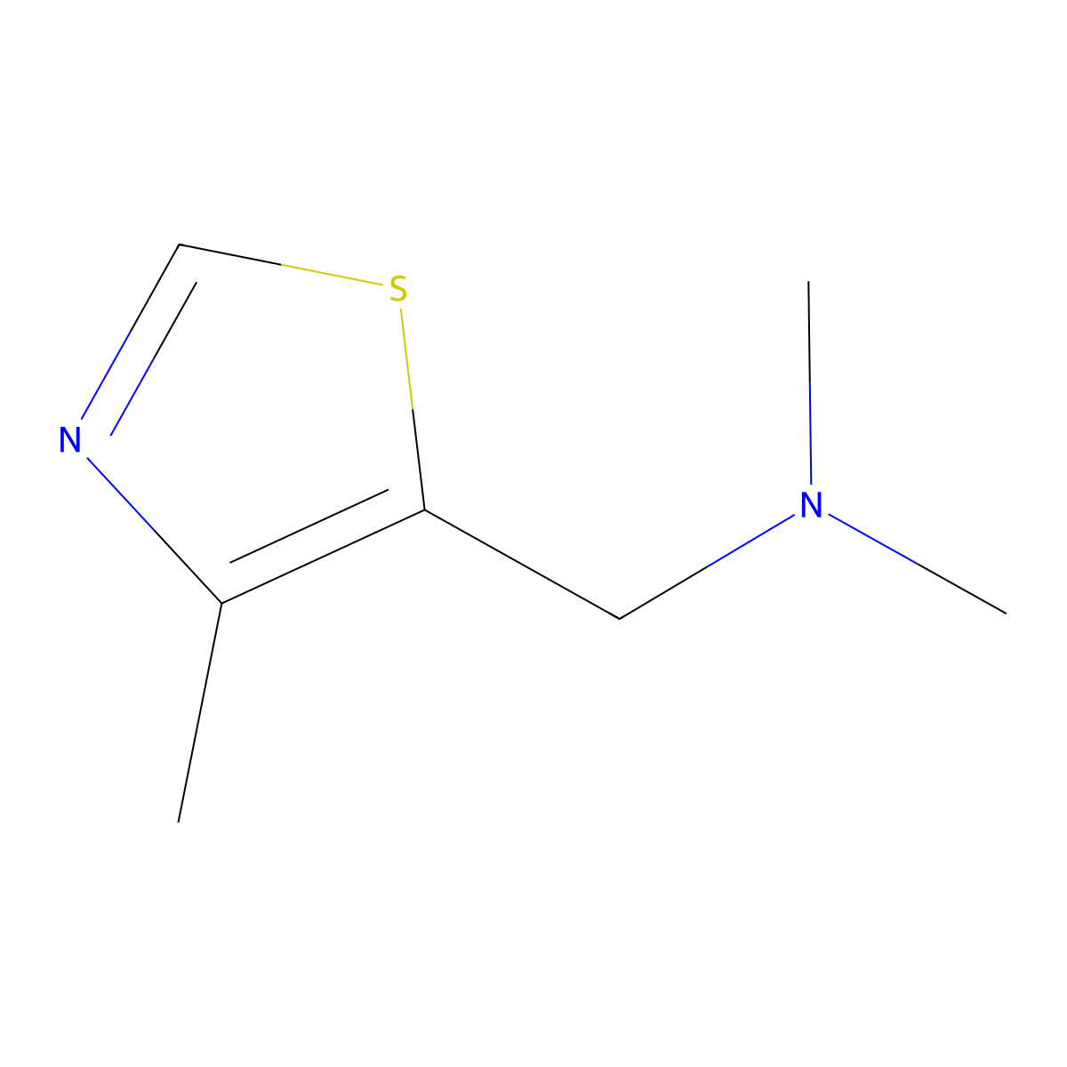 N,N-Dimethyl-1-(4-methyl-1,3-thiazol-5-yl)methanamine molecular structure, CAS 193404-71-6