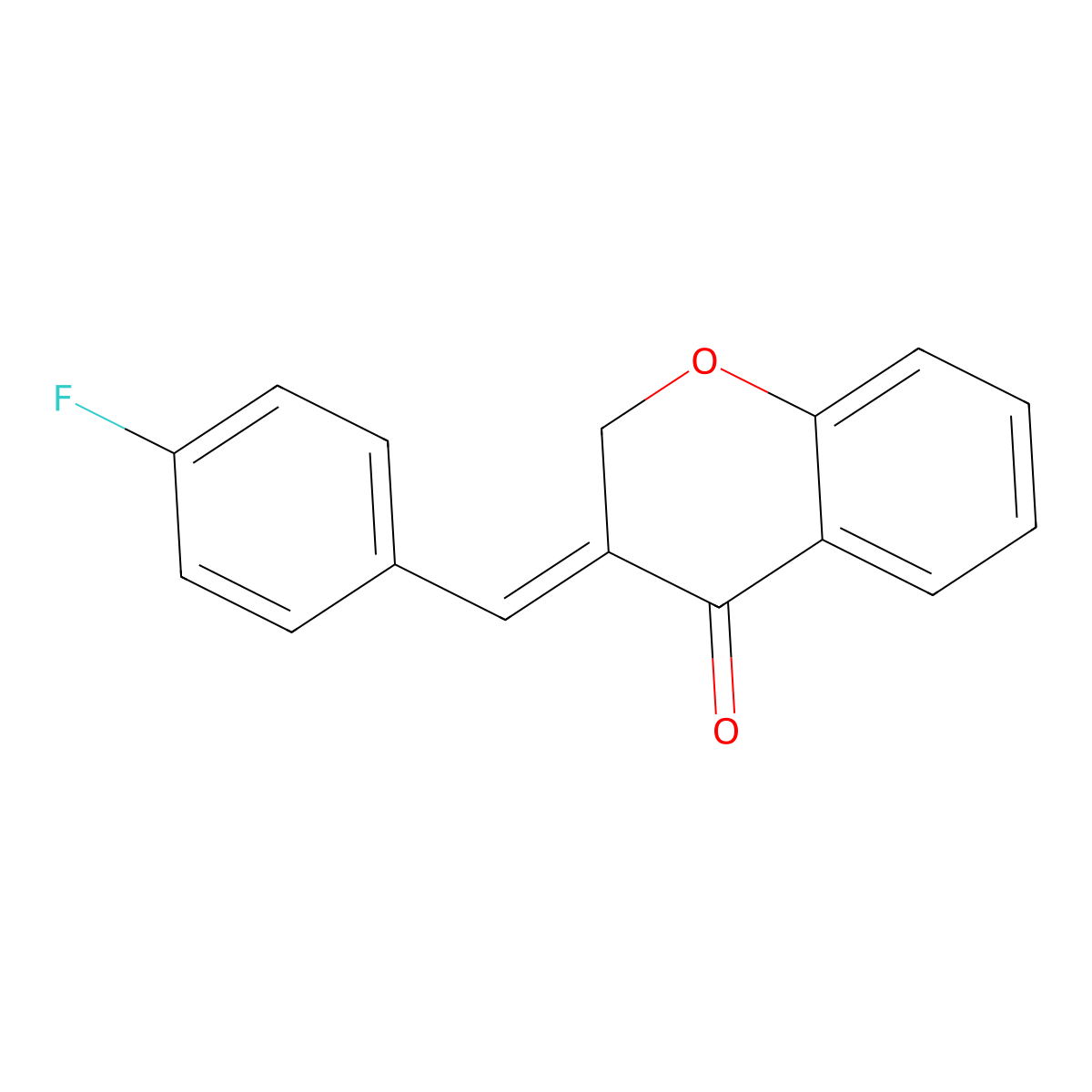 3-[(E)-(4-fluorophenyl)methylidene]-2,3-dihydro-4H-chromen-4-one molecular structure, CAS 193406-85-8