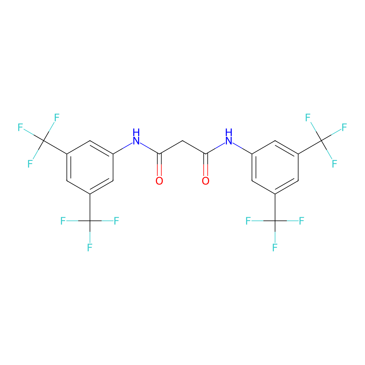N,N'-bis[3,5-bis(trifluoromethyl)phenyl]propanediamide molecular structure, CAS 193408-60-5