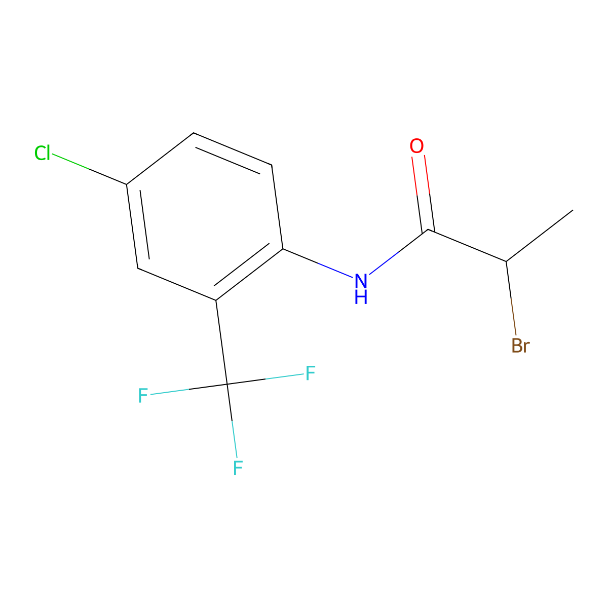 2-Bromo-N-[4-chloro-2-(trifluoromethyl)phenyl]propanamide molecular structure, CAS 1934109-24-6
