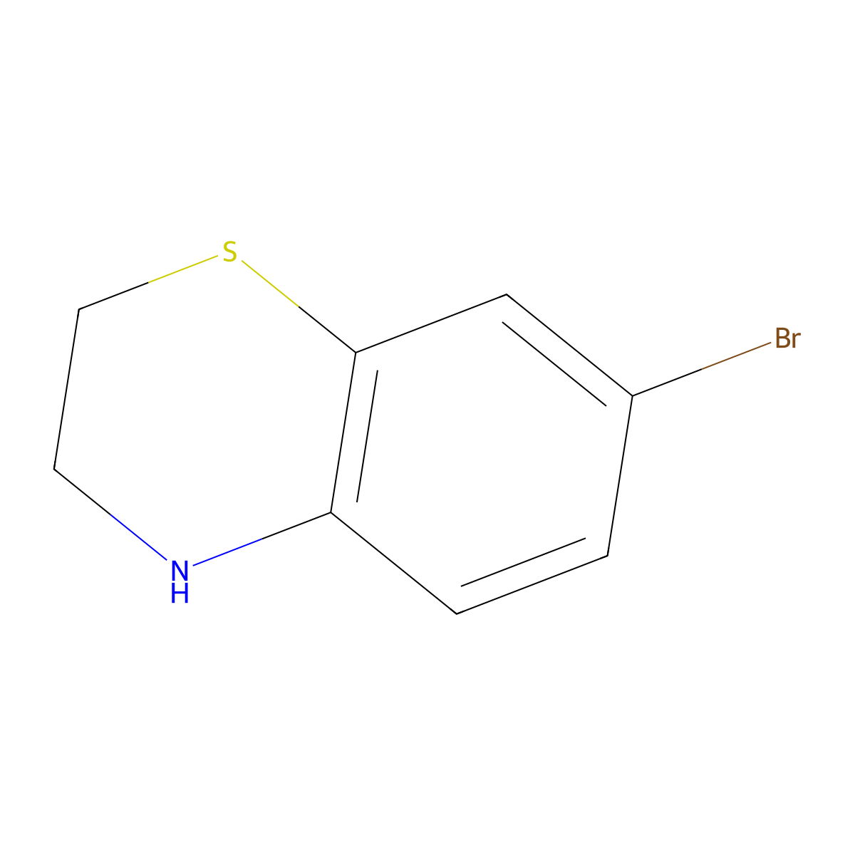 7-bromo-3,4-dihydro-2H-benzo[b][1,4]thiazine molecular structure, CAS 193414-60-7