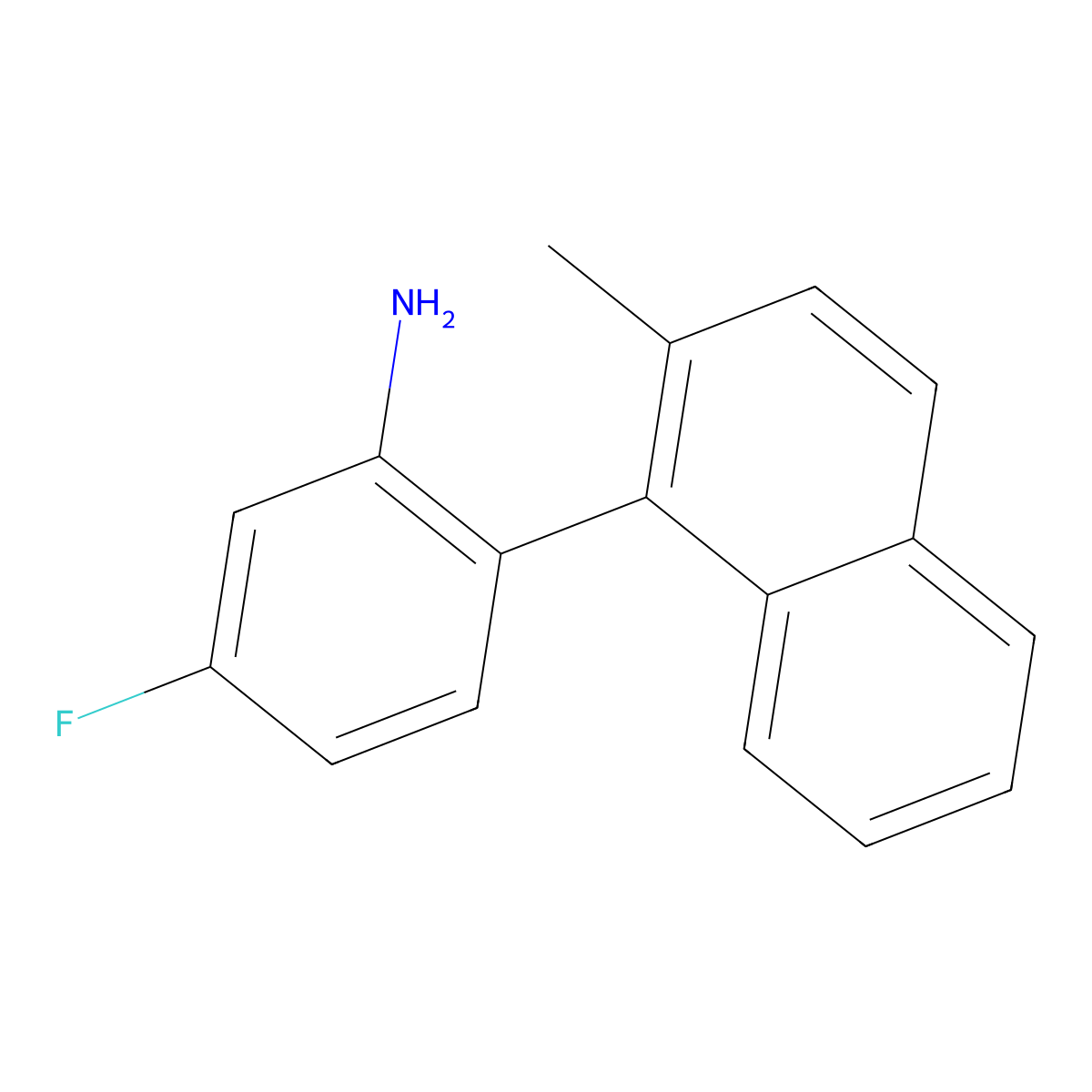5-Fluoro-2-(2-methylnaphthalen-1-yl)aniline molecular structure, CAS 1934152-39-2