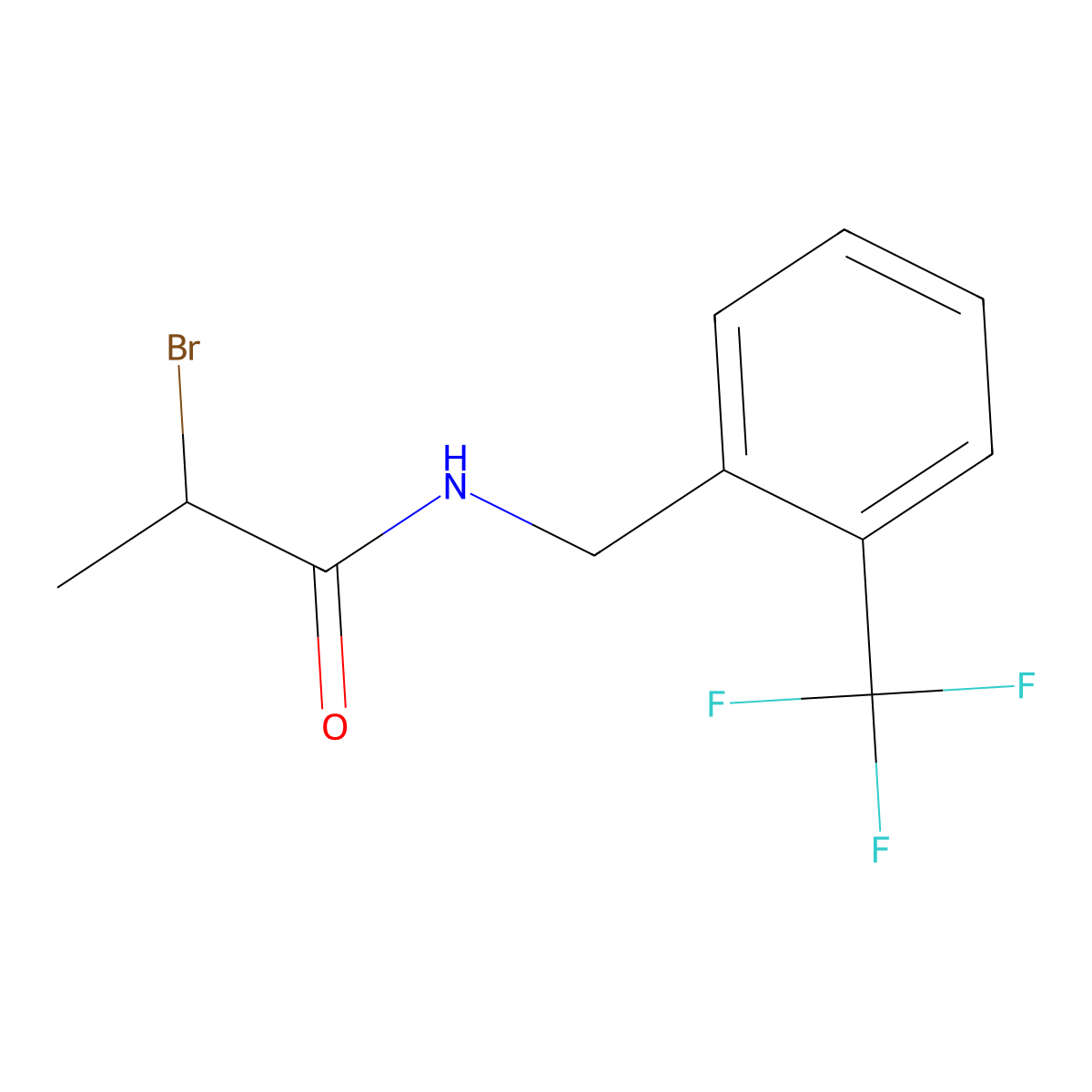 2-Bromo-N-[2-(trifluoromethyl)benzyl]propanamide molecular structure, CAS 1934159-23-5